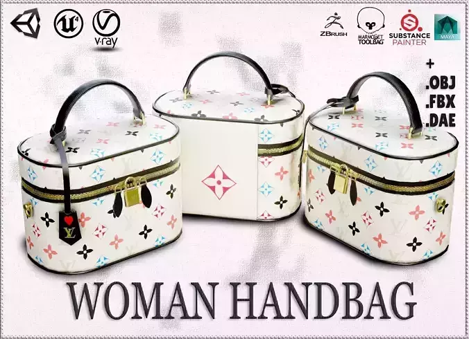 Woman Handbag Louis Vuitton Low-poly 3D model