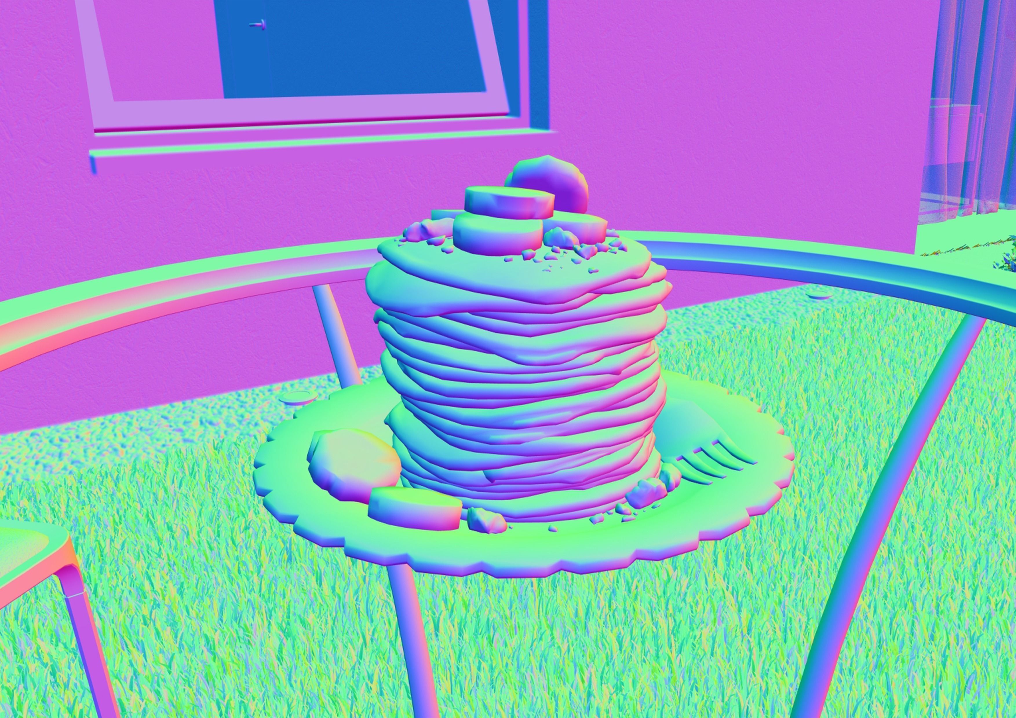 Pancakes with Banana Free 3D model_5