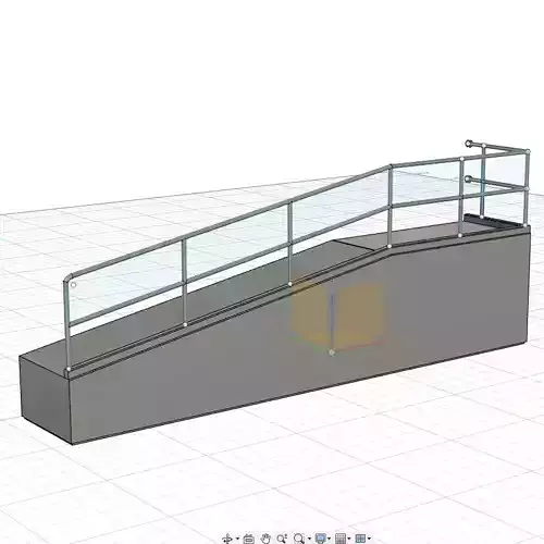ACCESS RAMP WITH HANDRAIL 7MM SCALE O GAUGE MODEL BUILDING 3D print model