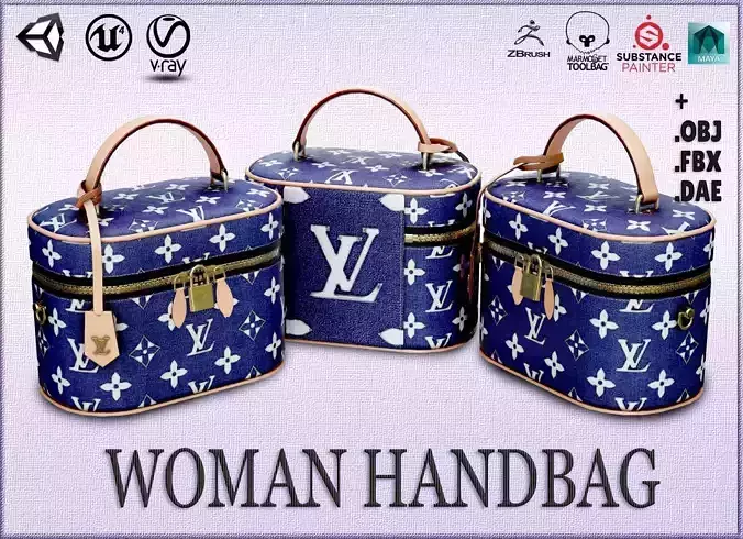 Woman Handbag Louis Vuitton Low-poly 3D model