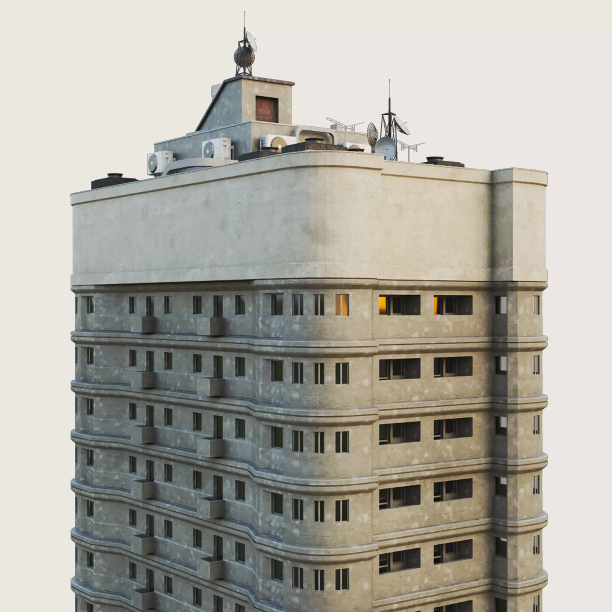 Building Skyscraper City Town Downtown Office Space Work Street Low-poly 3D model