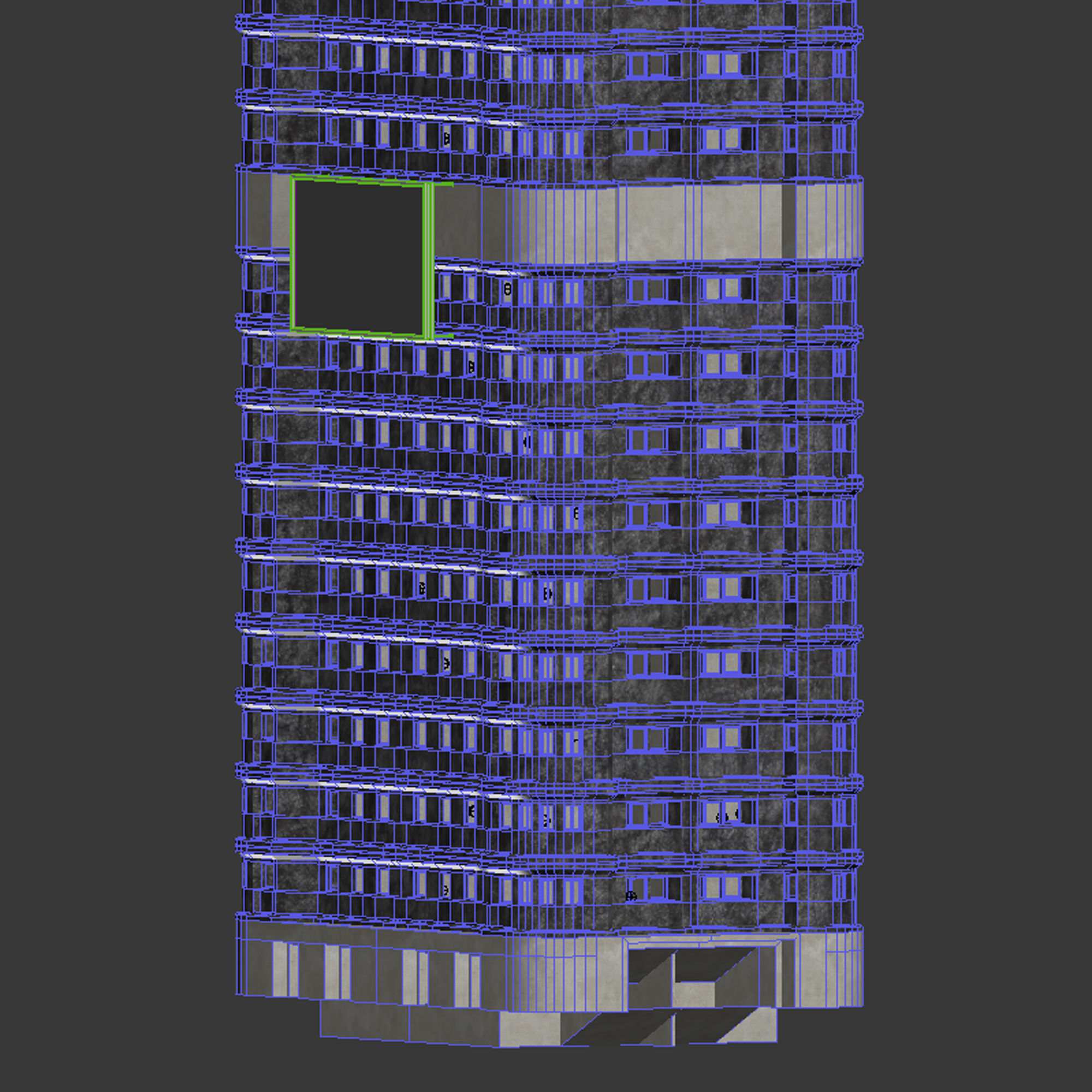 Building Skyscraper City Town Downtown Office Space Work Street Low-poly 3D model_8
