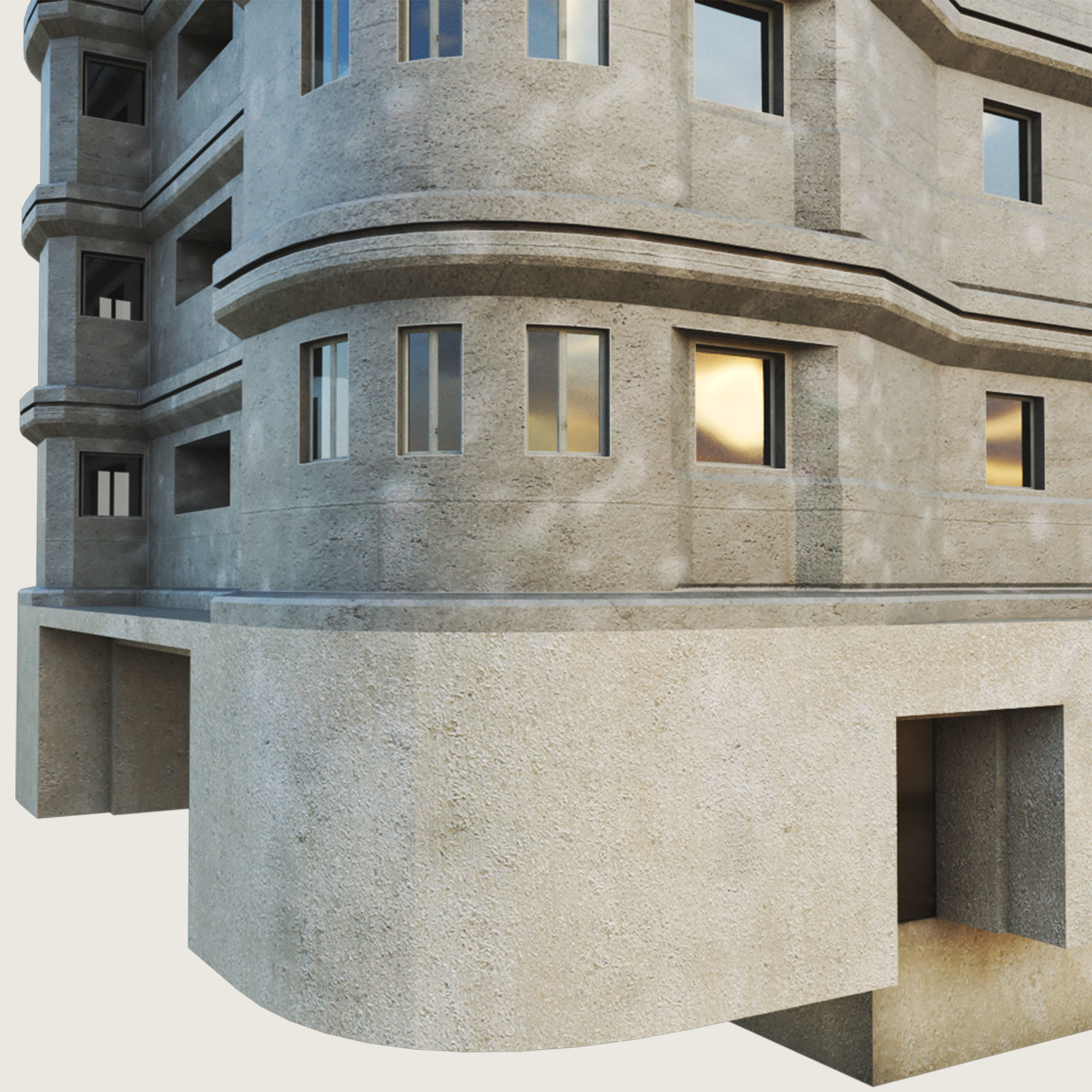 Building Skyscraper City Town Downtown Office Space Work Street Low-poly 3D model_6