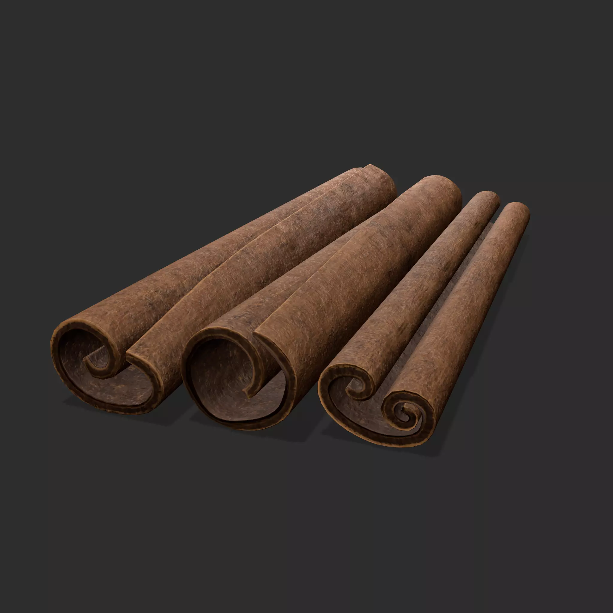 Cinnamon Sticks Low-poly 3D model_0