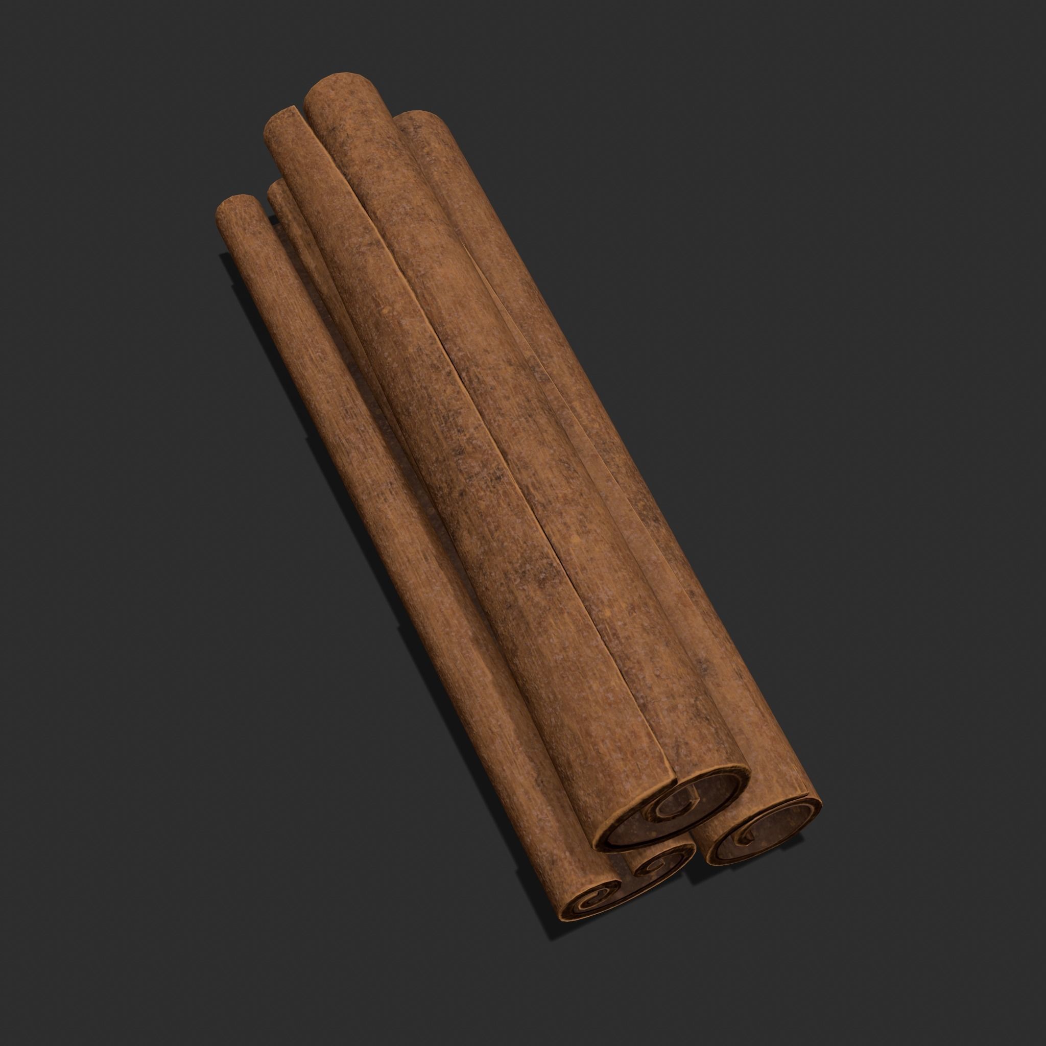 Cinnamon Sticks Low-poly 3D model_13