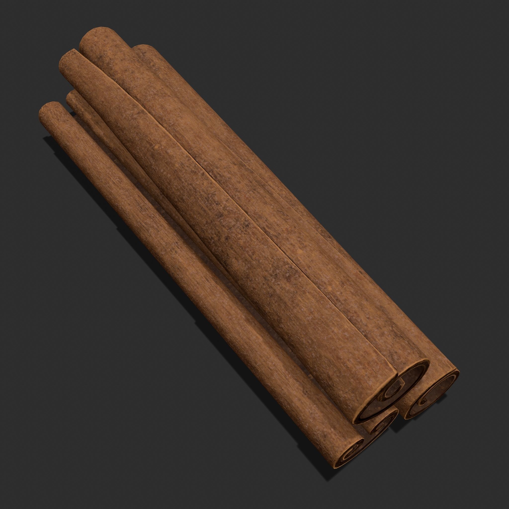 Cinnamon Sticks Low-poly 3D model_15