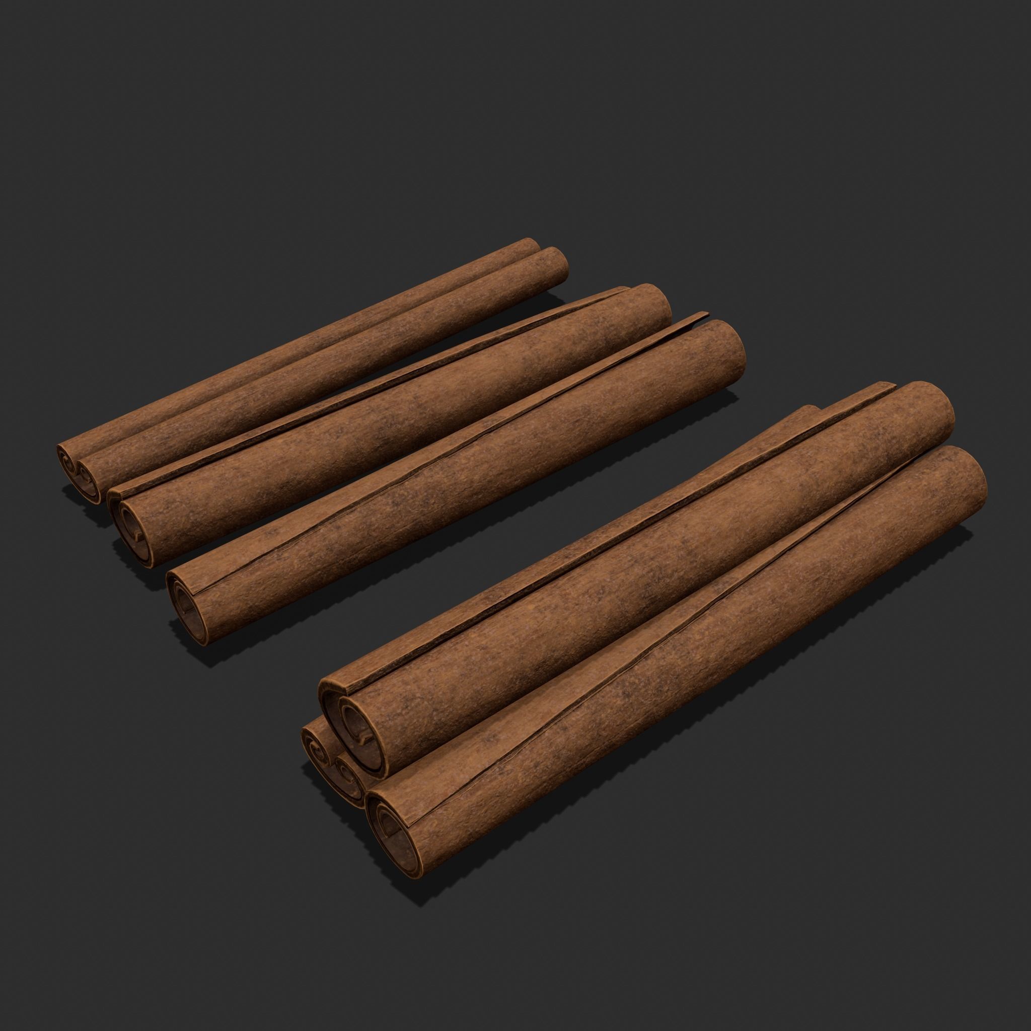 Cinnamon Sticks Low-poly 3D model_18