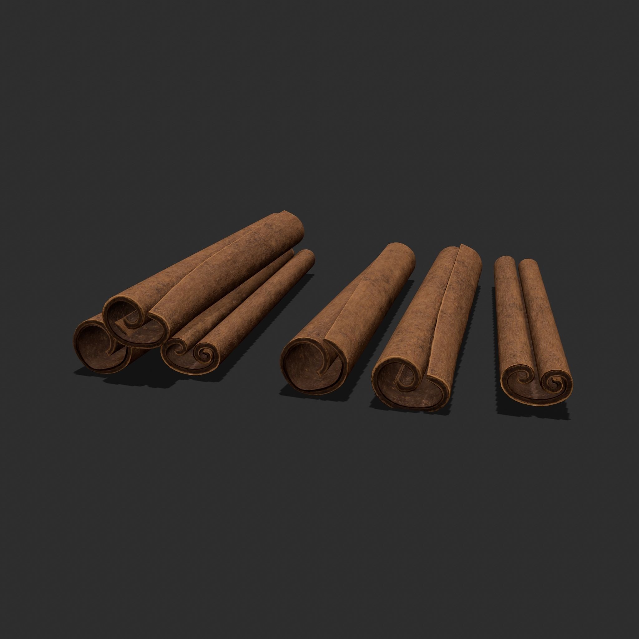 Cinnamon Sticks Low-poly 3D model_20