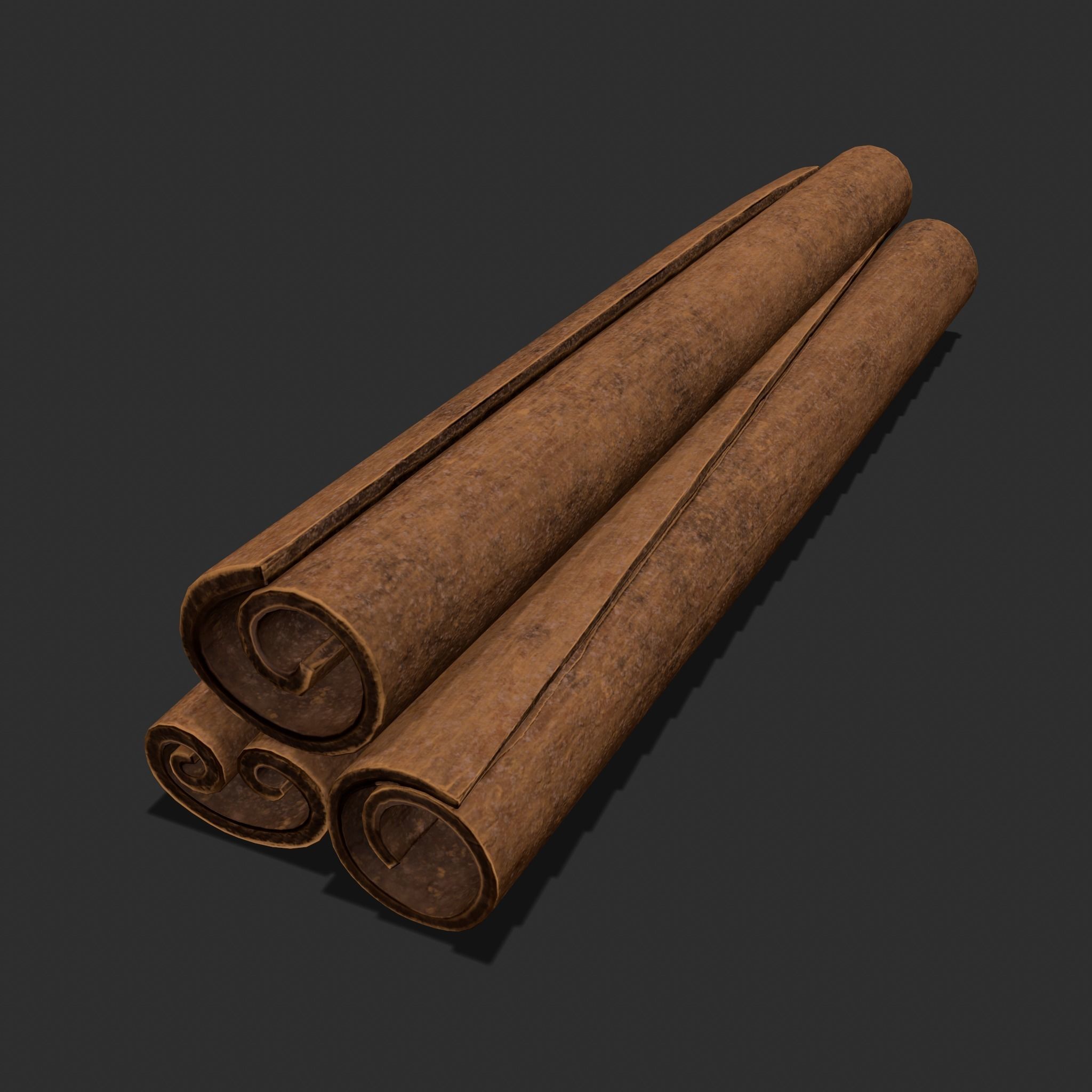 Cinnamon Sticks Low-poly 3D model_12