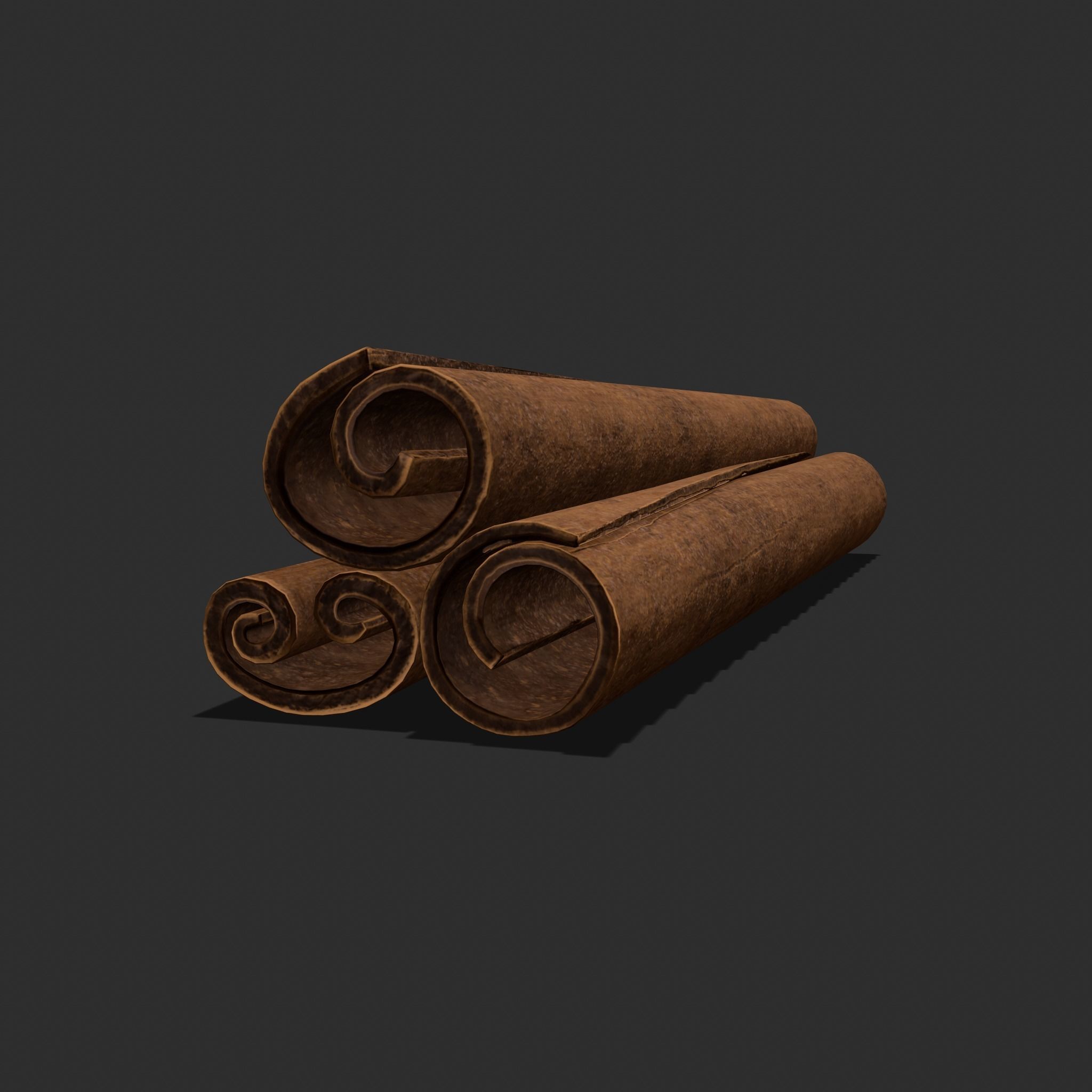 Cinnamon Sticks Low-poly 3D model_3