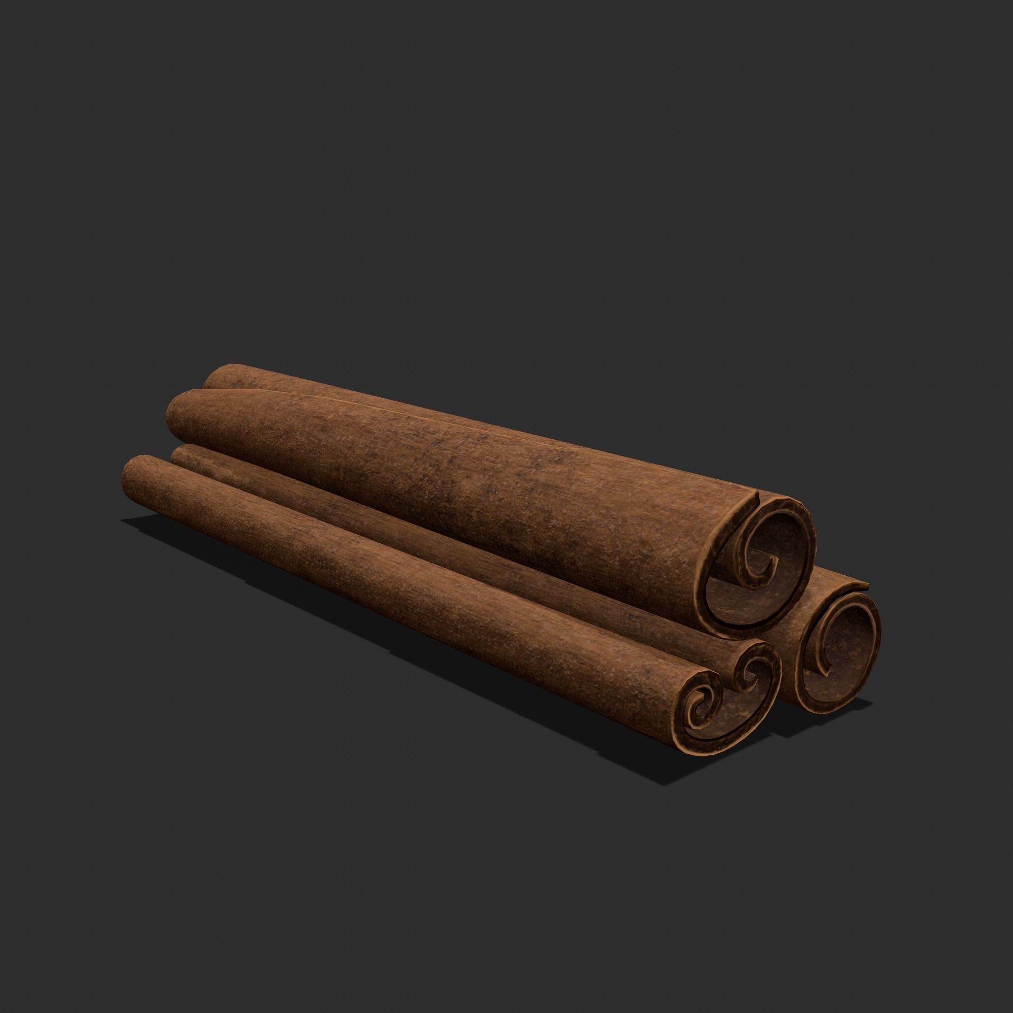 Cinnamon Sticks Low-poly 3D model_14