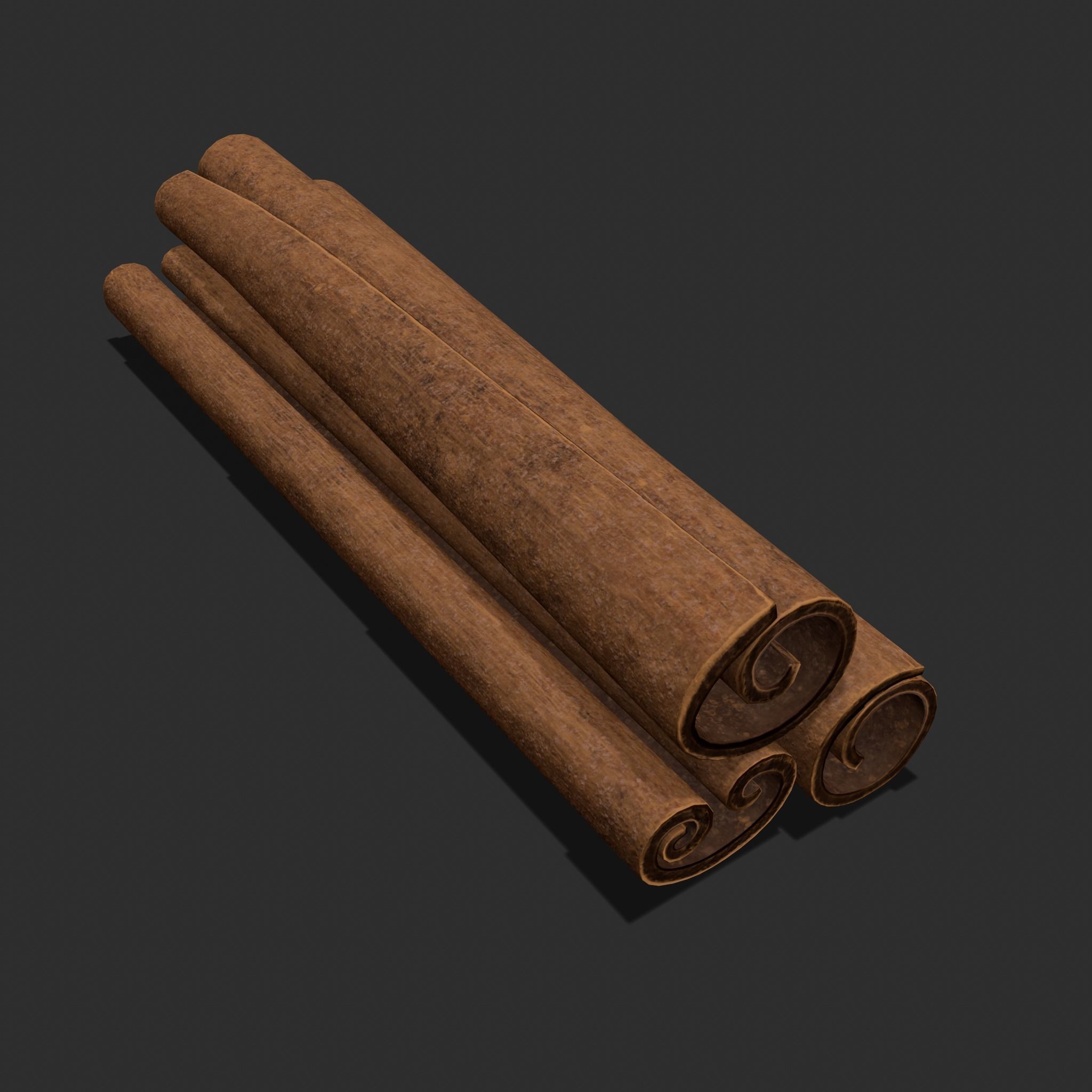 Cinnamon Sticks Low-poly 3D model_11