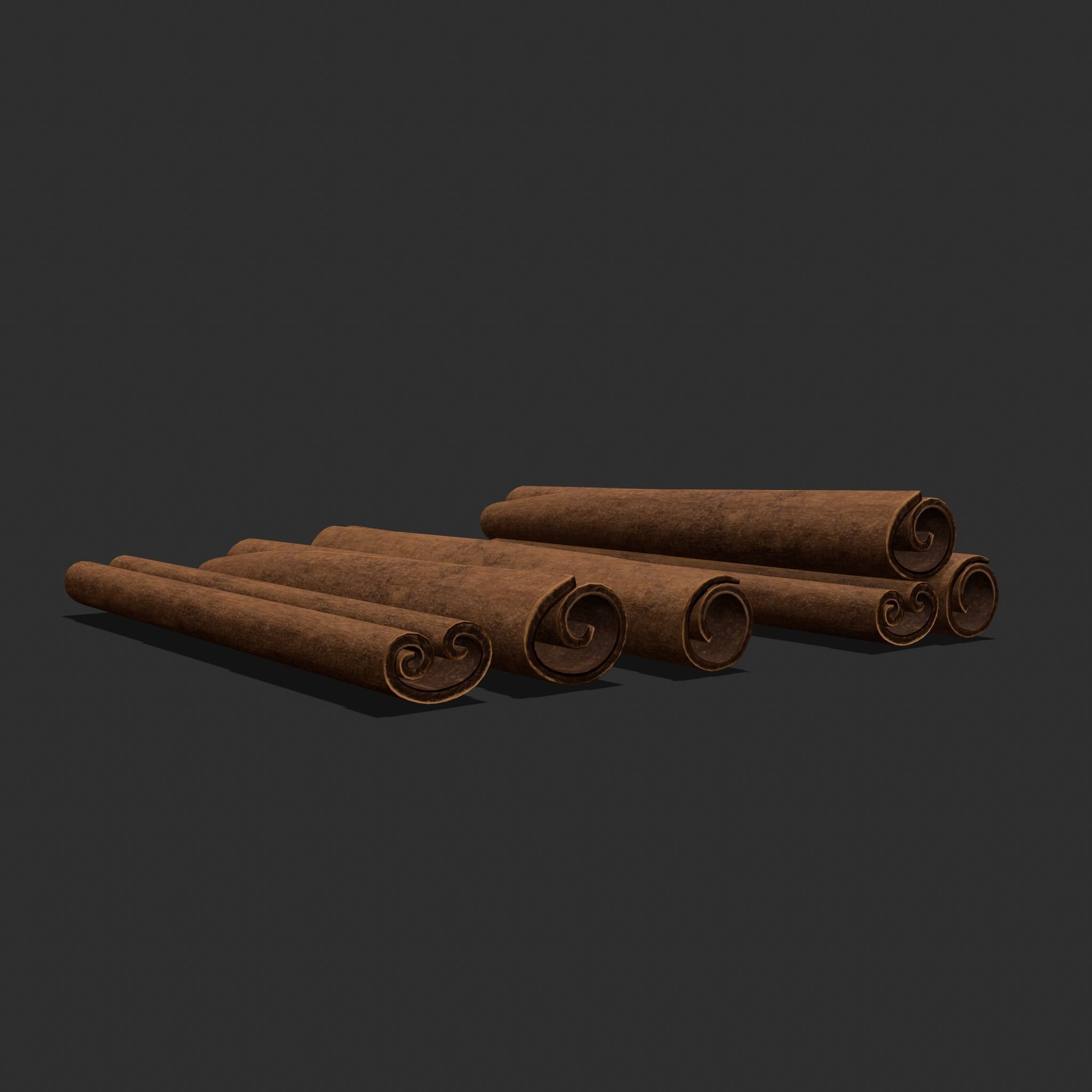Cinnamon Sticks Low-poly 3D model_17