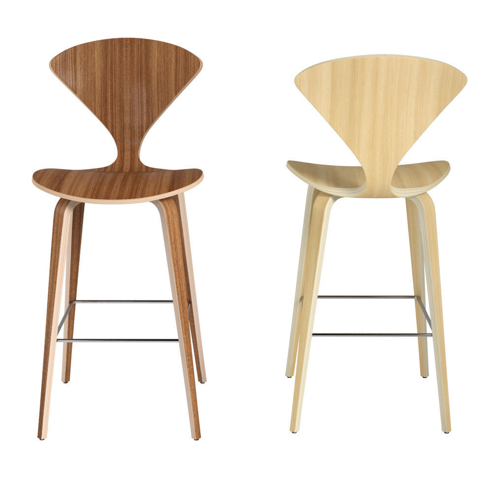 Norman Cherner Counter bar Stool 3D model_1
