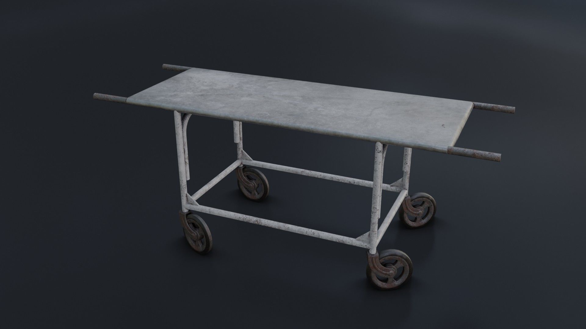 Old Dirty Body Trolley Low-poly 3D model_24