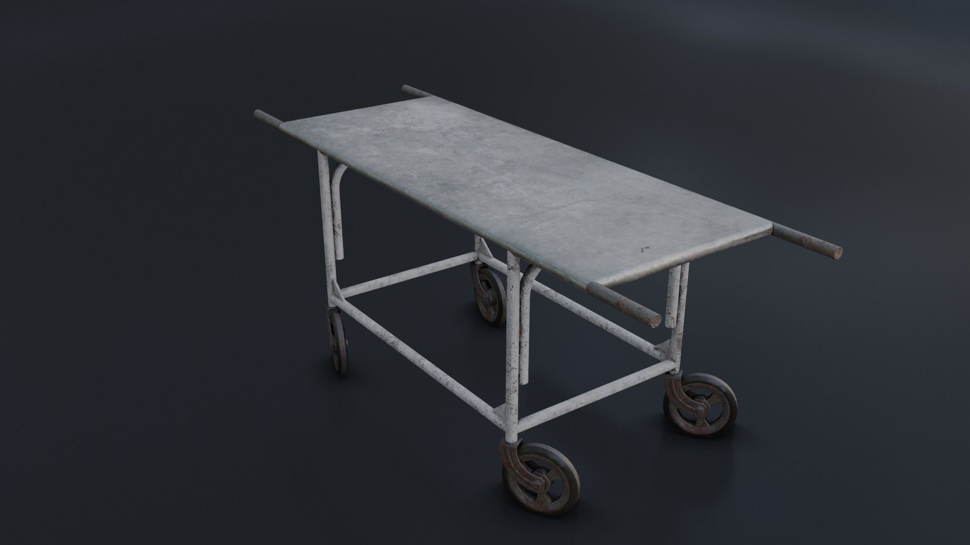 Old Dirty Body Trolley Low-poly 3D model_27