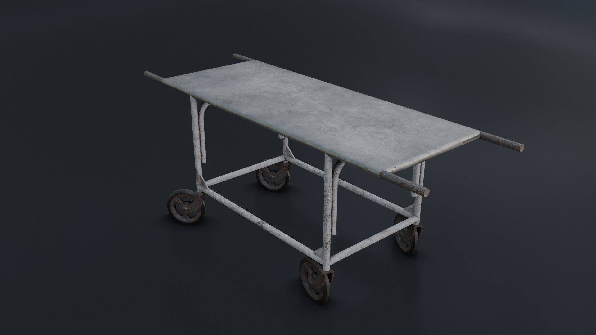 Old Dirty Body Trolley Low-poly 3D model_9