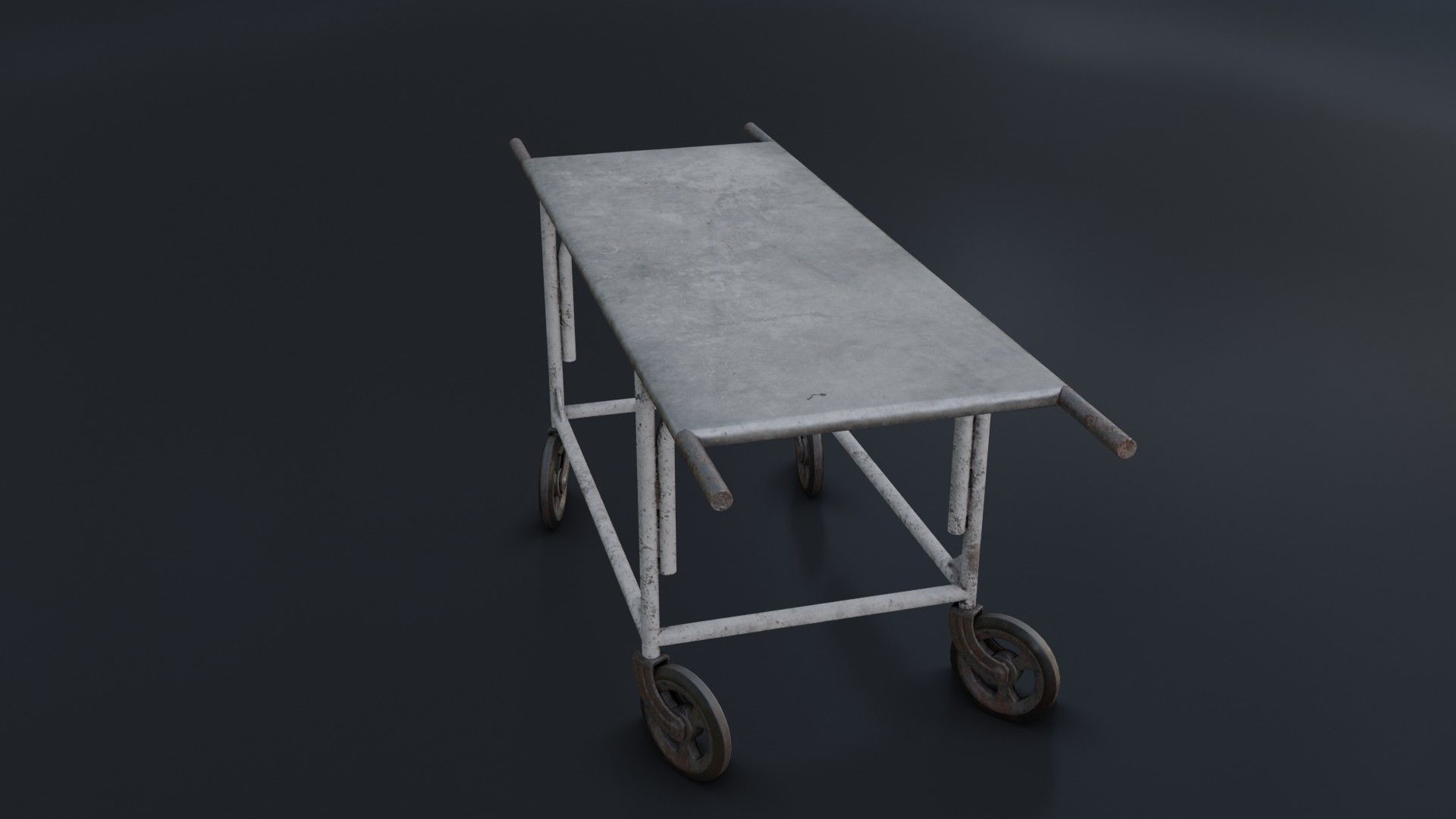Old Dirty Body Trolley Low-poly 3D model_29