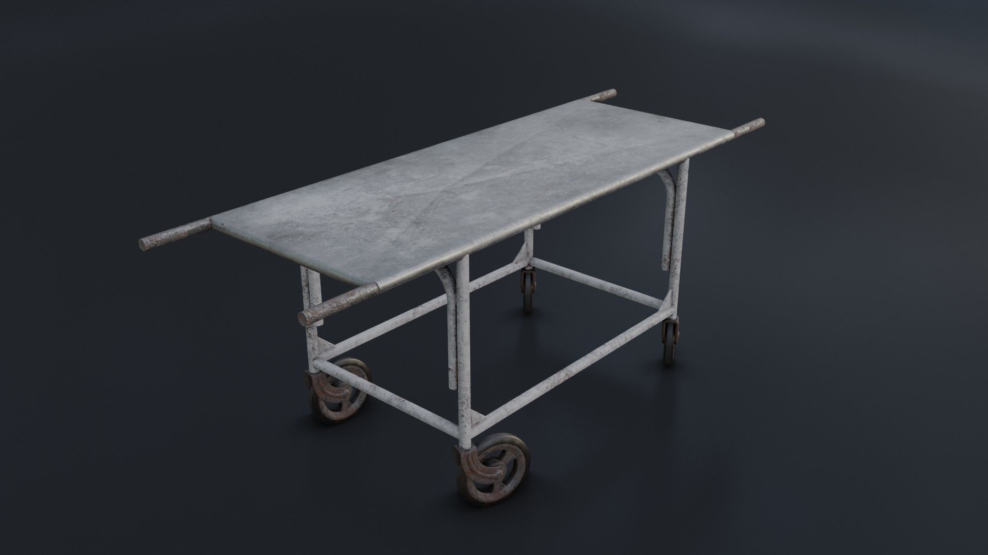 Old Dirty Body Trolley Low-poly 3D model_17