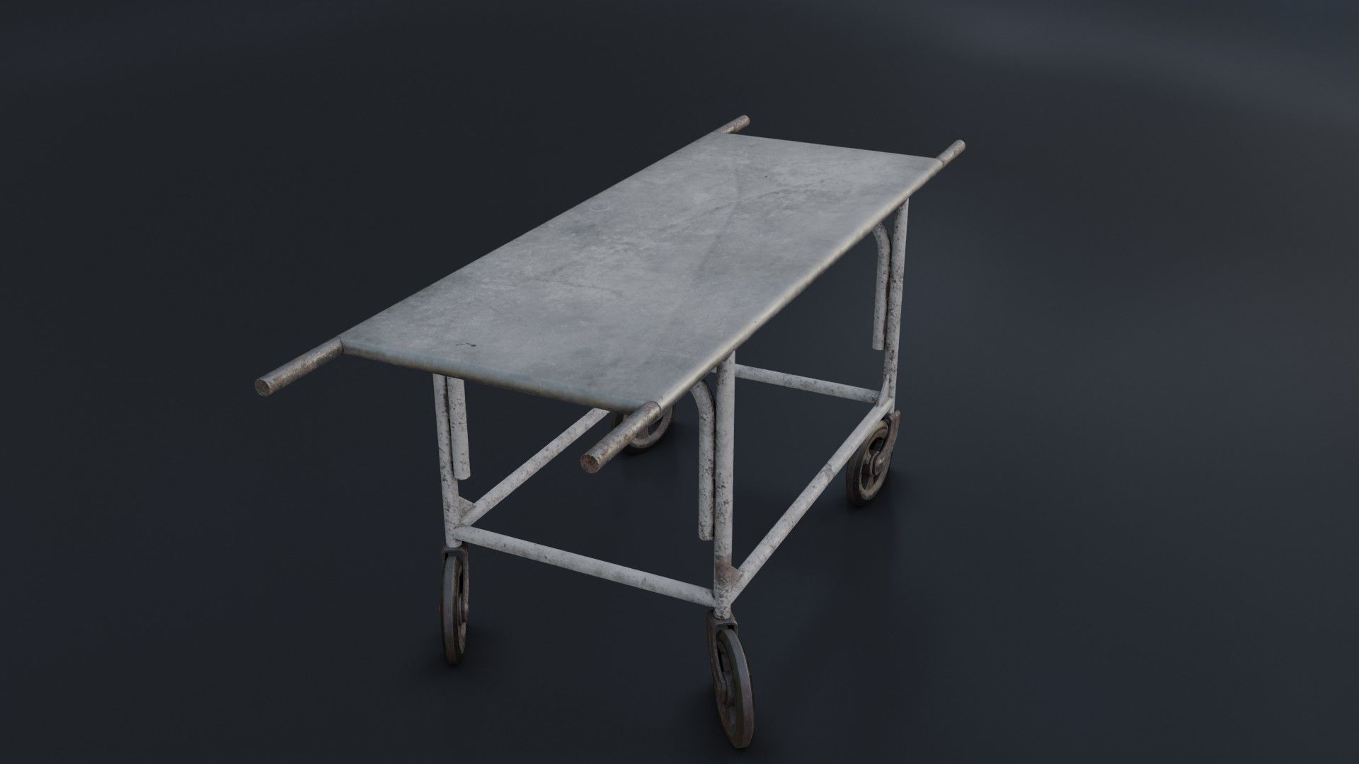 Old Dirty Body Trolley Low-poly 3D model_33