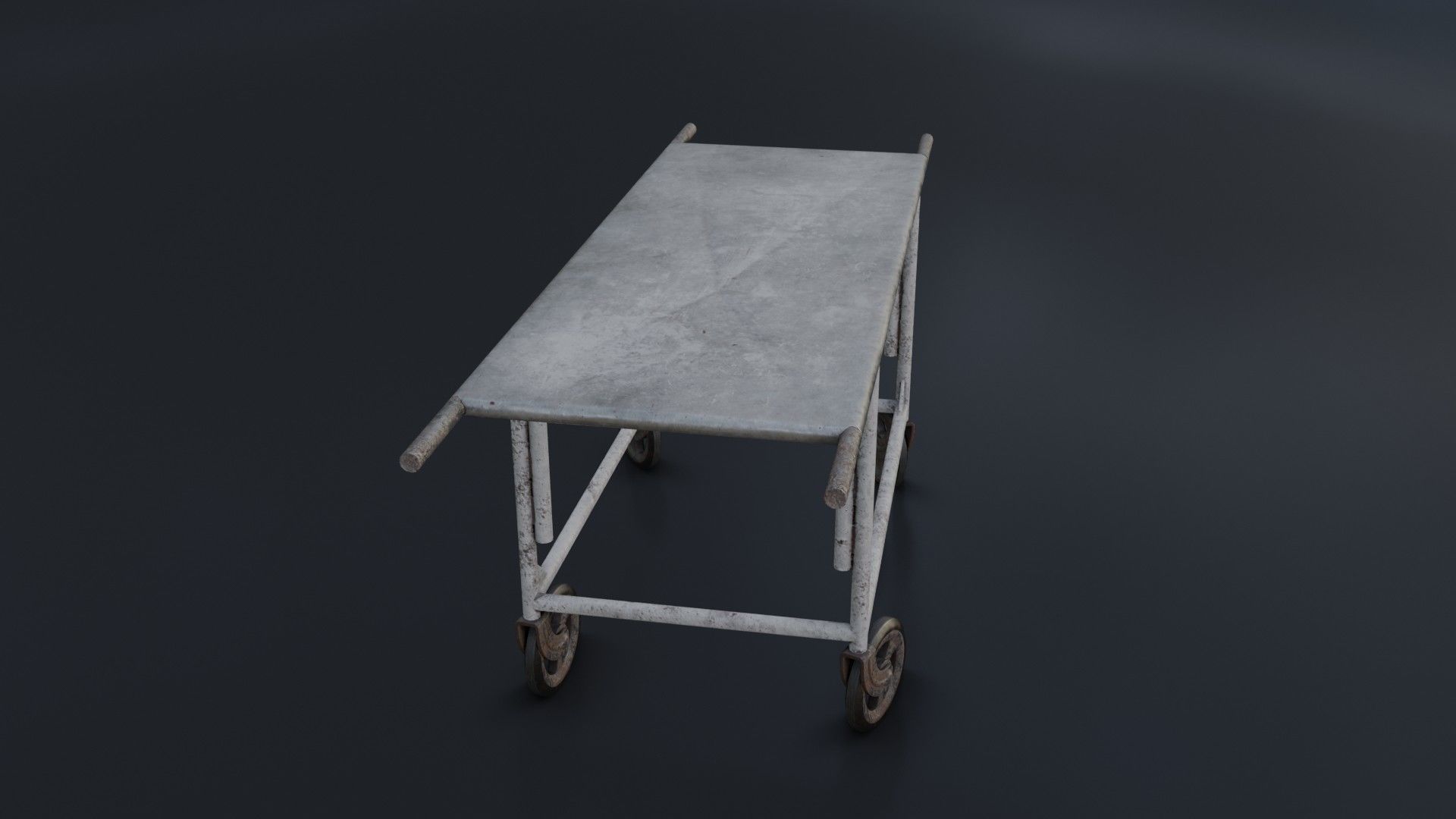 Old Dirty Body Trolley Low-poly 3D model_14