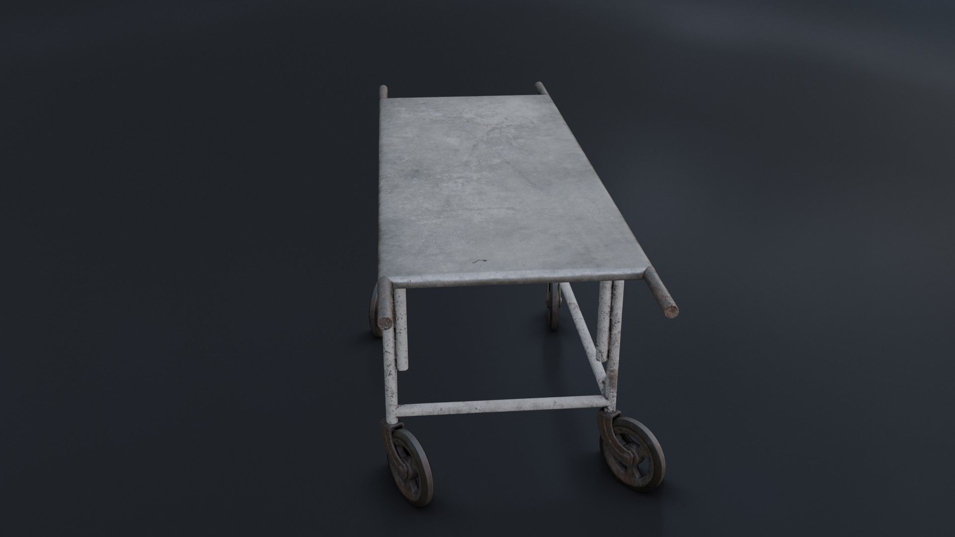 Old Dirty Body Trolley Low-poly 3D model_30
