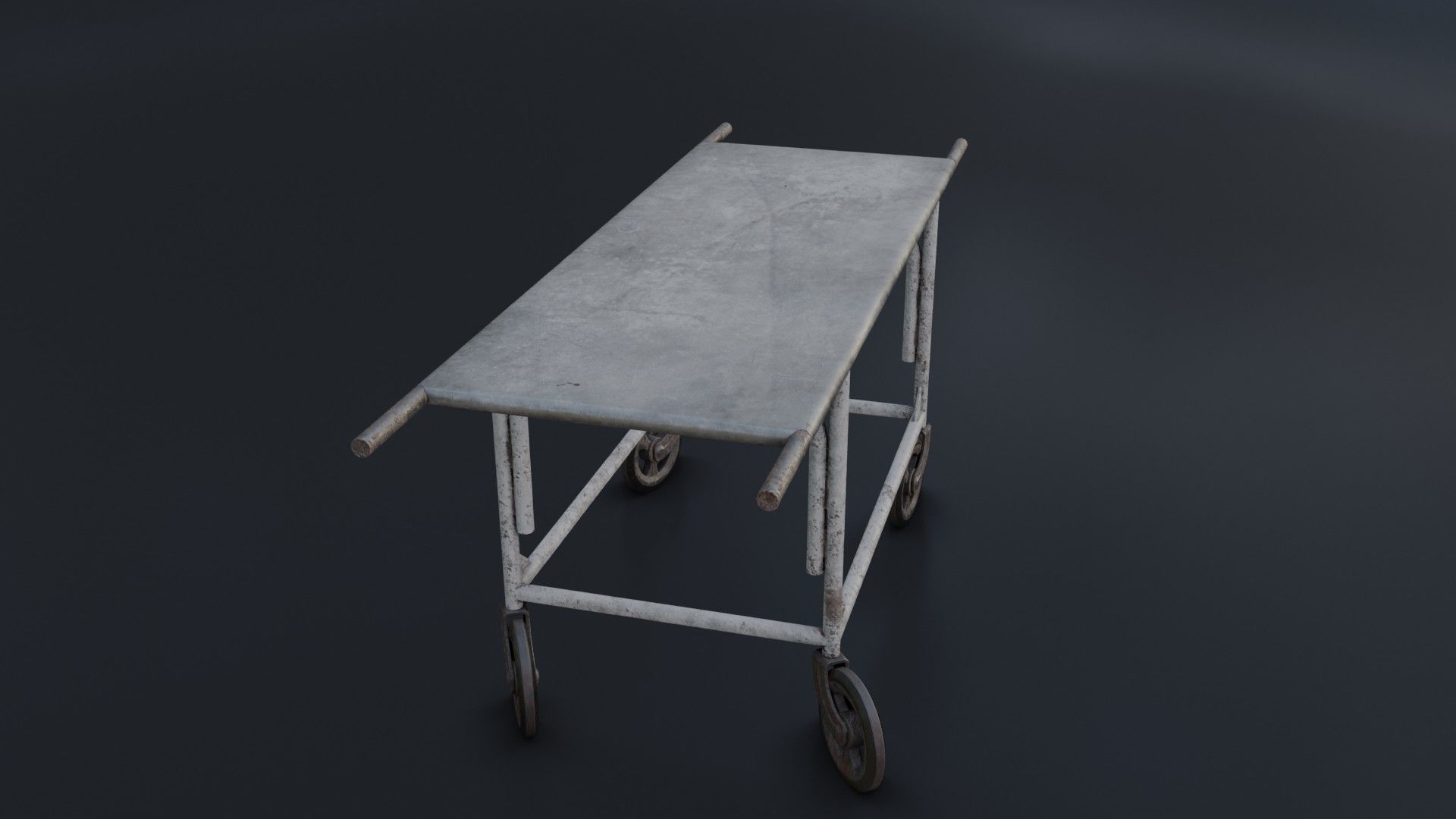 Old Dirty Body Trolley Low-poly 3D model_32