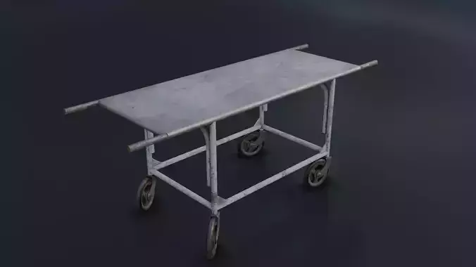 Old Dirty Body Trolley Low-poly 3D model