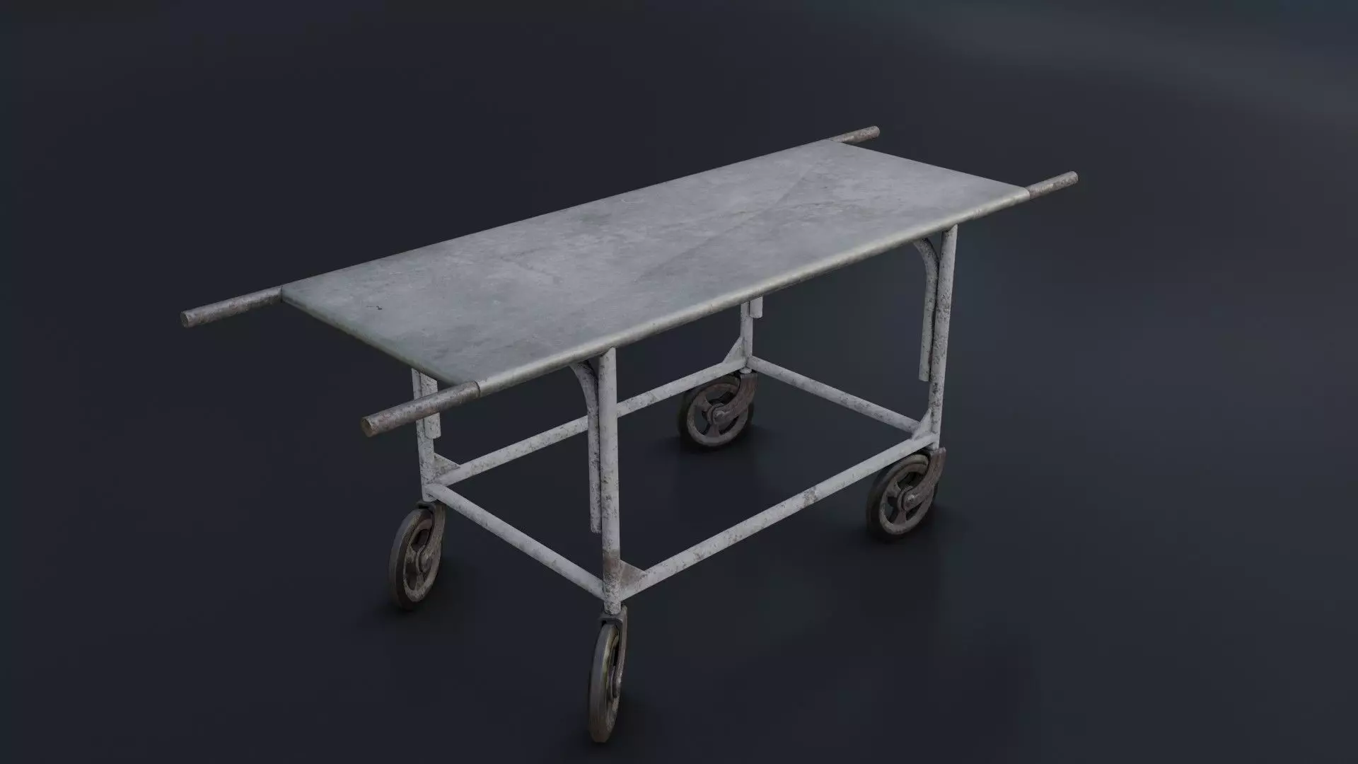 Old Dirty Body Trolley Low-poly 3D model_0