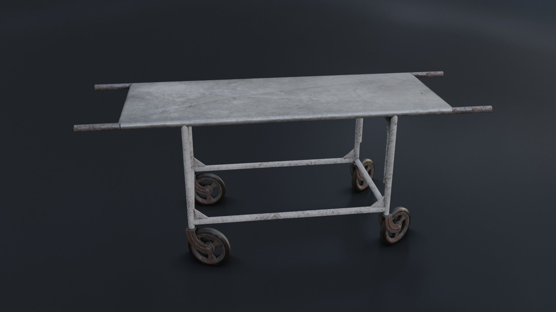 Old Dirty Body Trolley Low-poly 3D model_21