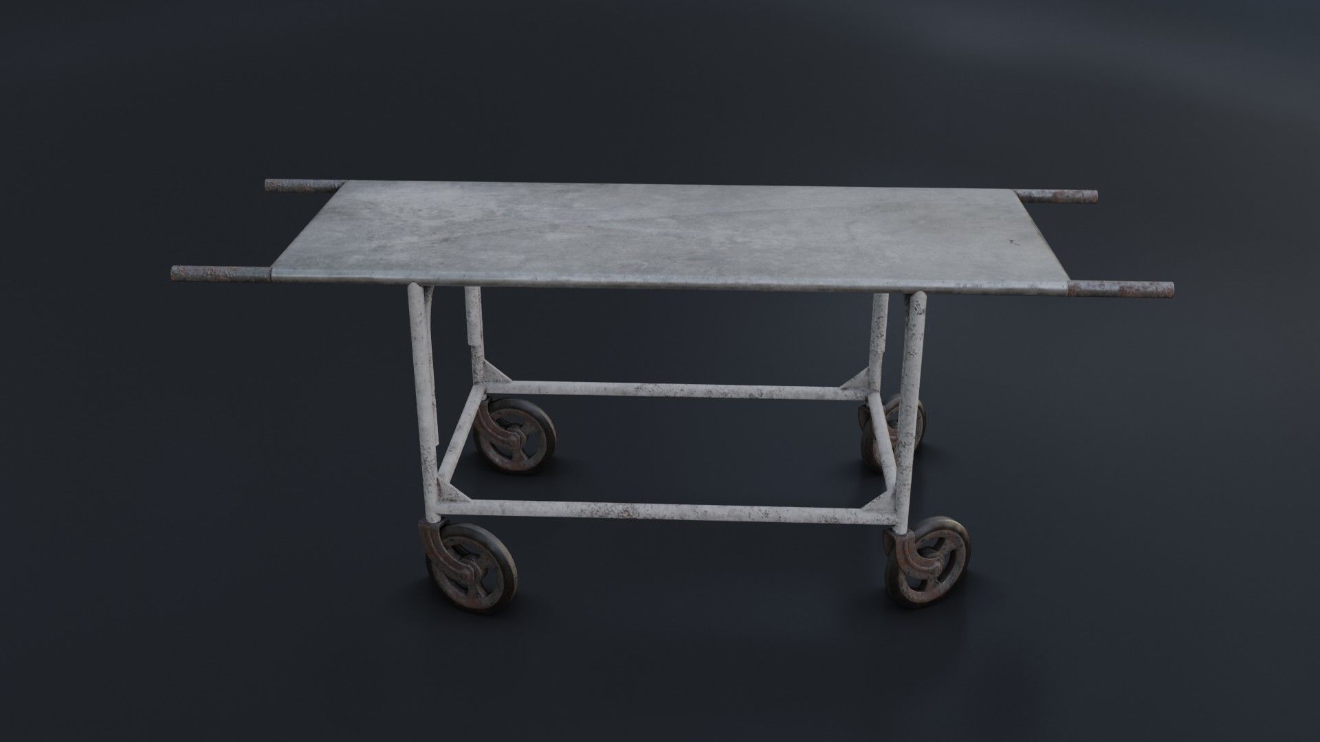 Old Dirty Body Trolley Low-poly 3D model_22