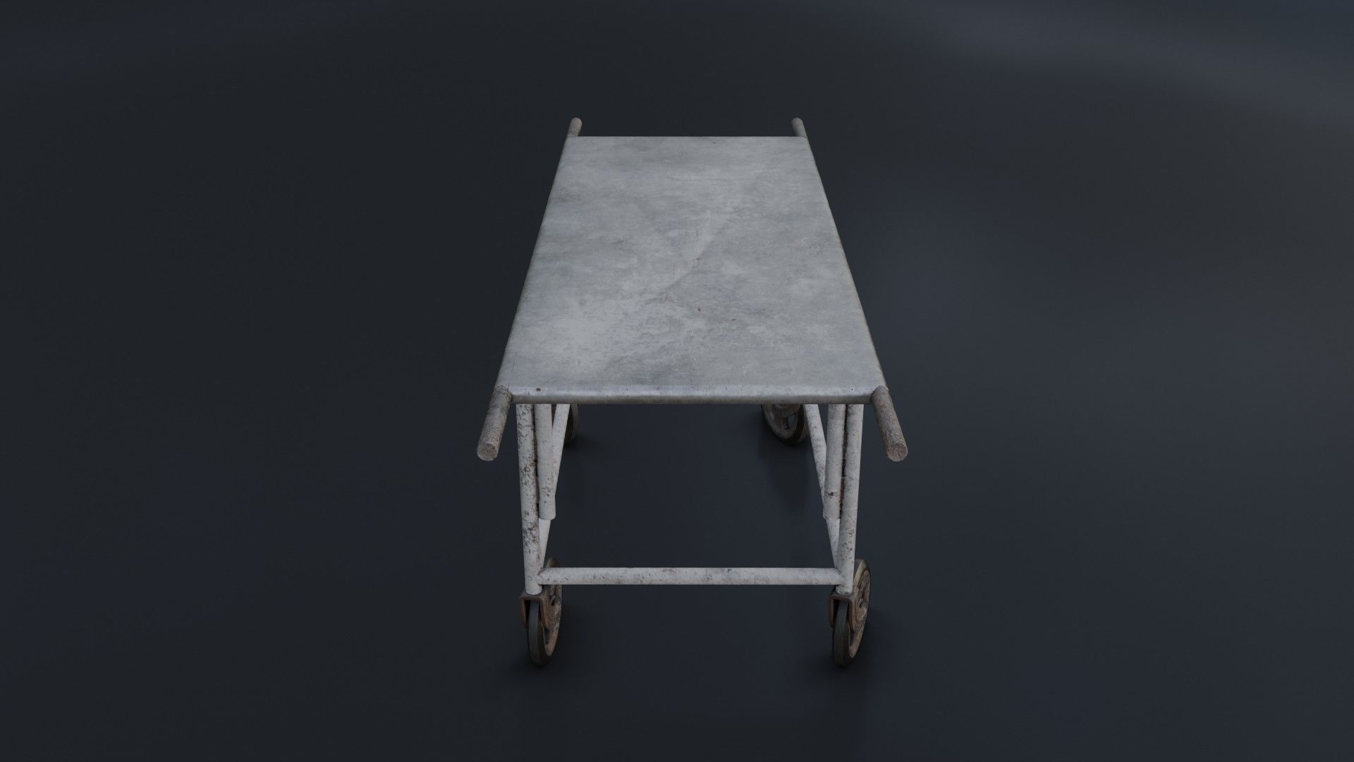 Old Dirty Body Trolley Low-poly 3D model_13