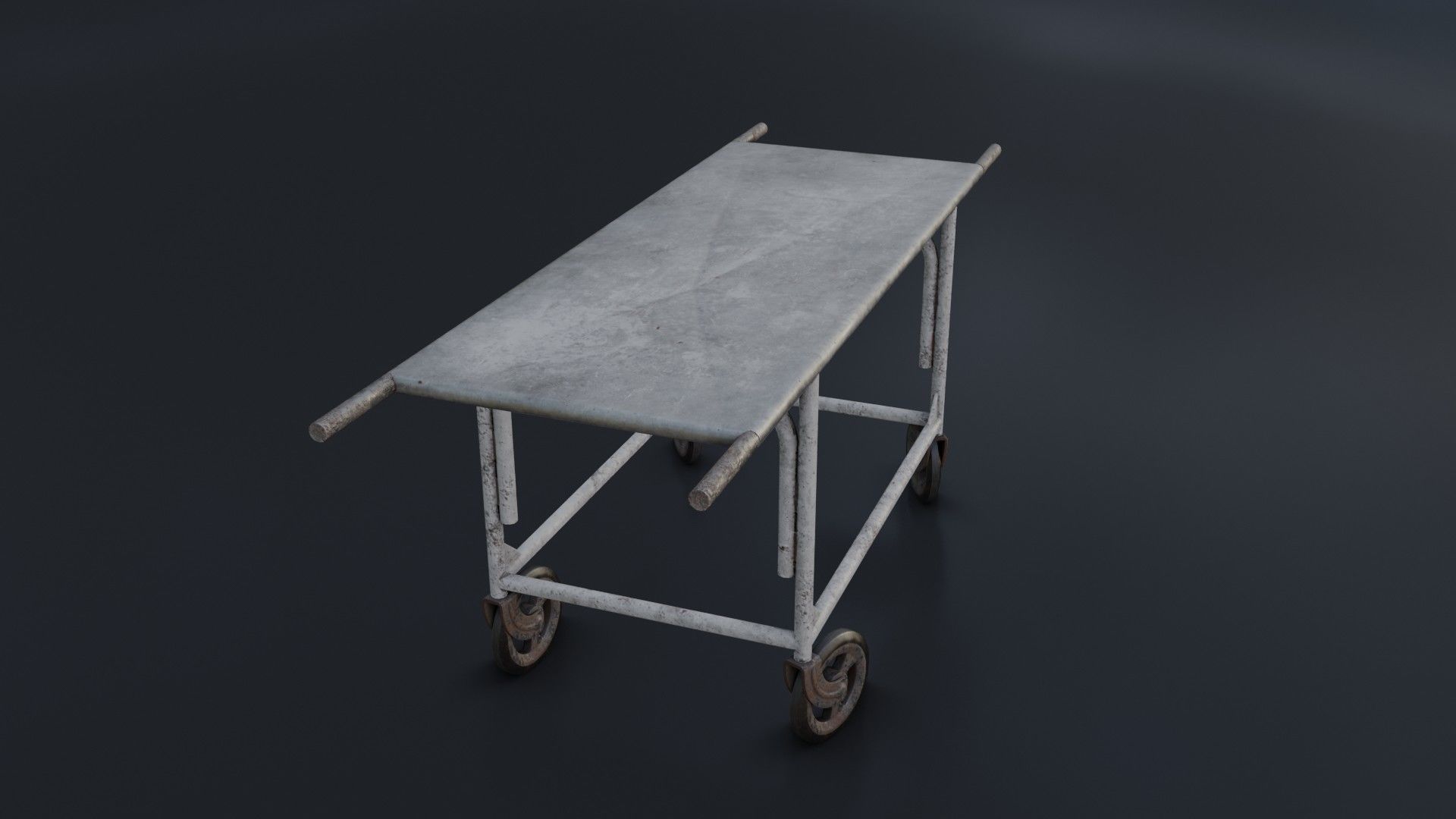 Old Dirty Body Trolley Low-poly 3D model_15