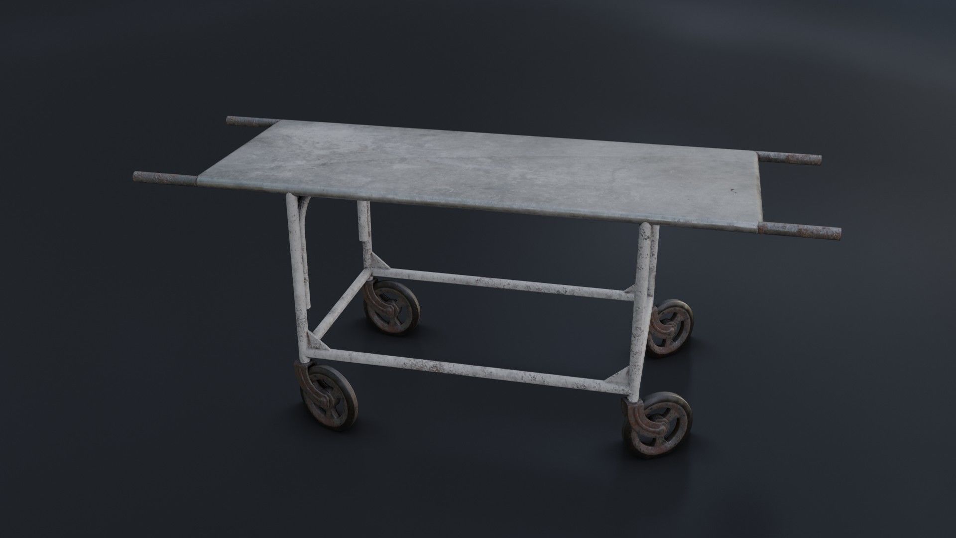 Old Dirty Body Trolley Low-poly 3D model_23