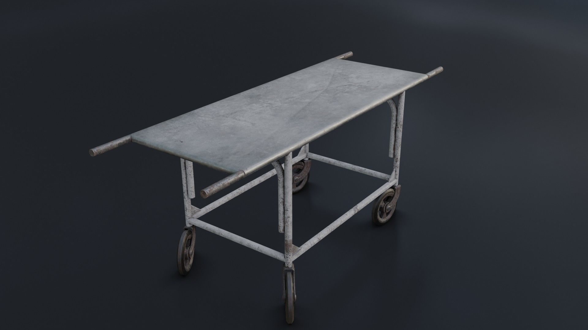 Old Dirty Body Trolley Low-poly 3D model_34