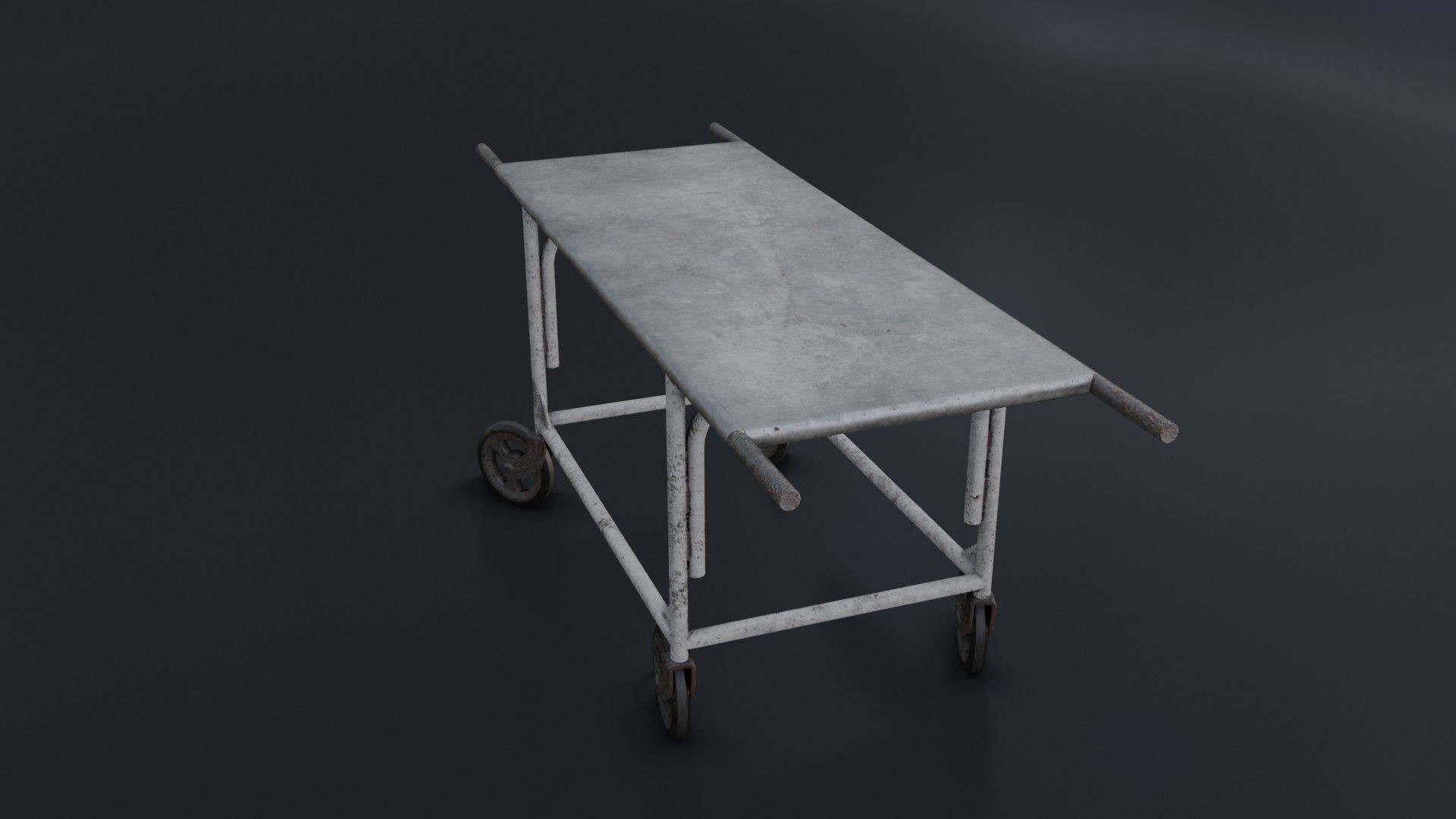 Old Dirty Body Trolley Low-poly 3D model_11