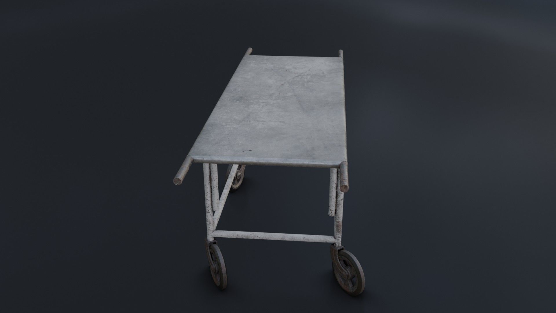 Old Dirty Body Trolley Low-poly 3D model_31
