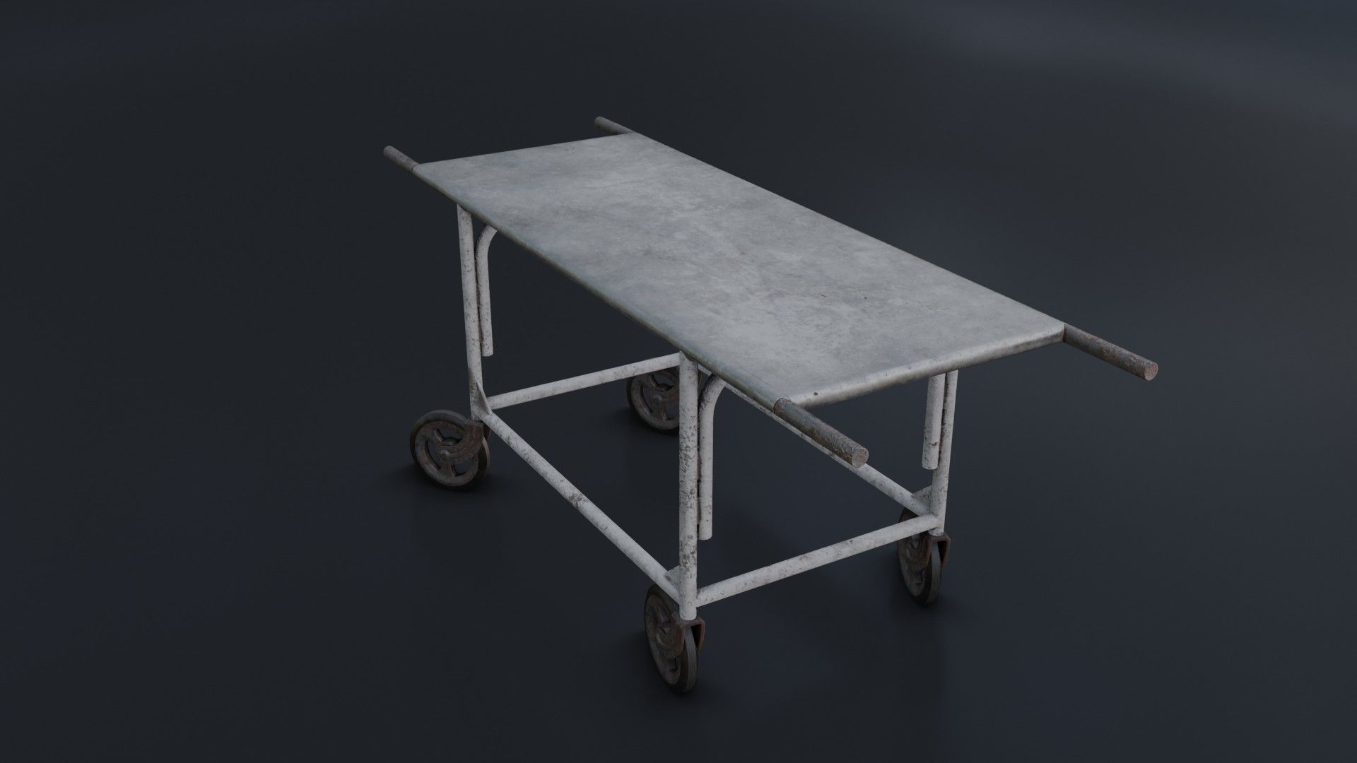 Old Dirty Body Trolley Low-poly 3D model_10