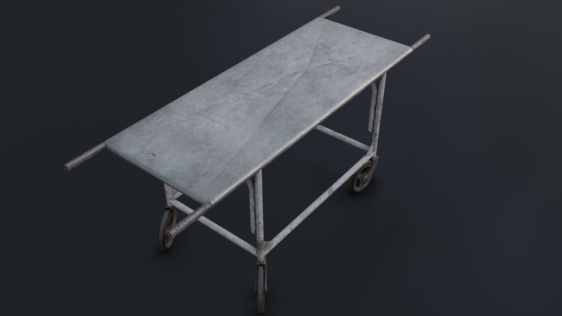Old Dirty Body Trolley Low-poly 3D model_39