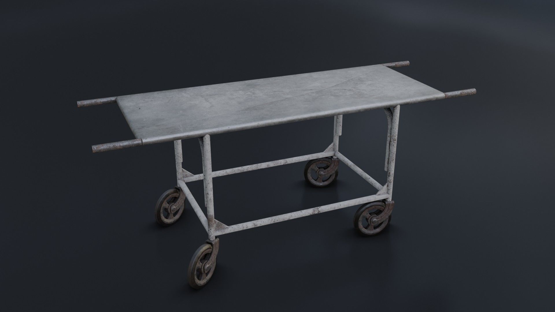 Old Dirty Body Trolley Low-poly 3D model_2