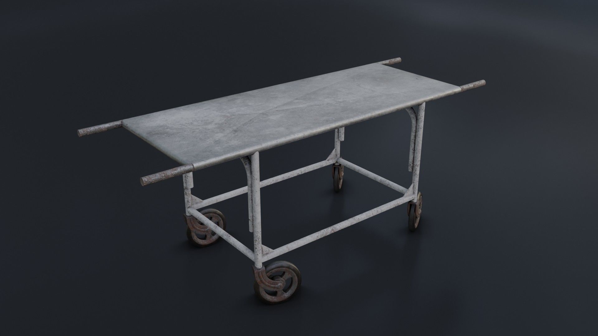 Old Dirty Body Trolley Low-poly 3D model_18