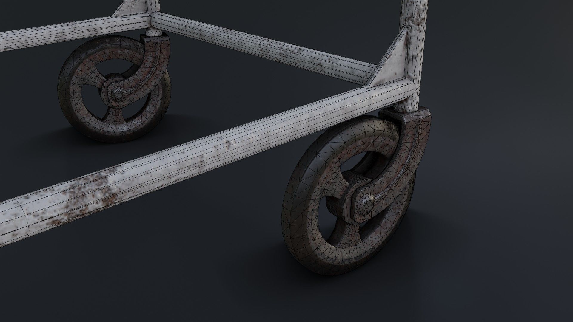 Old Dirty Body Trolley Low-poly 3D model_37