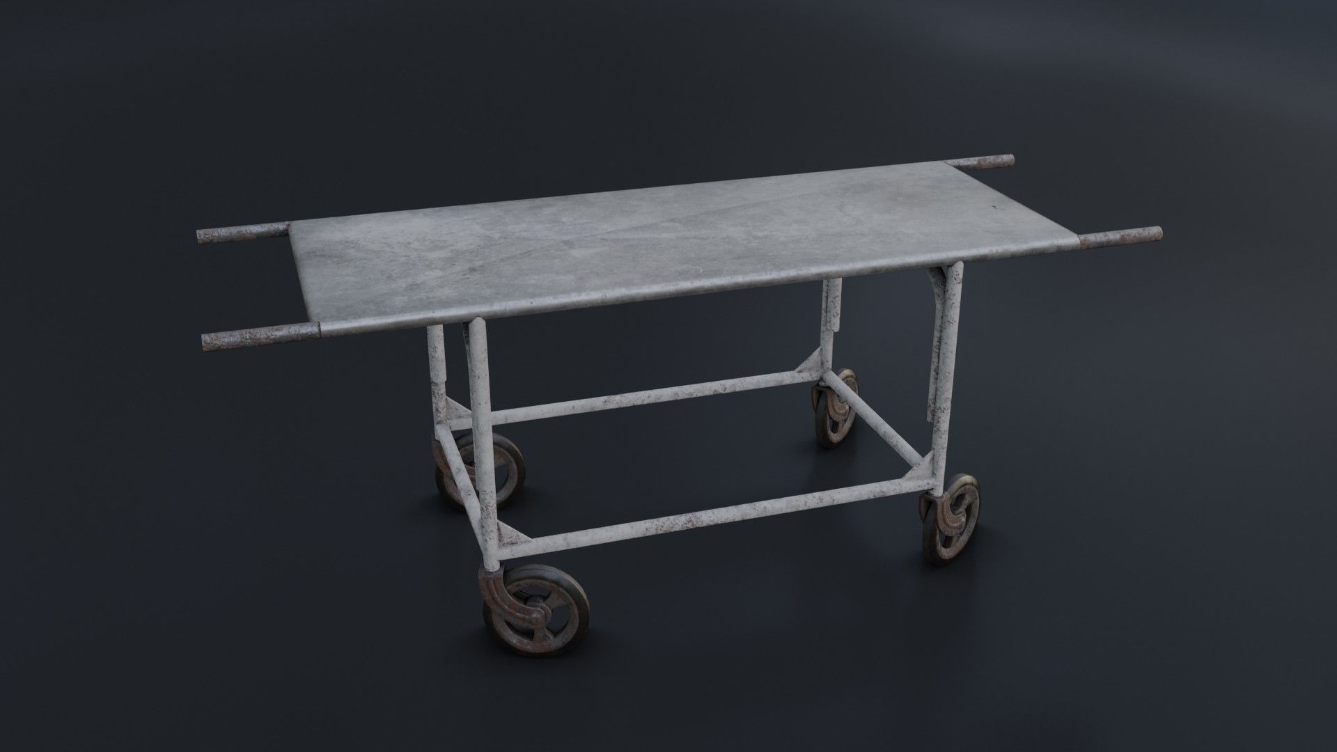 Old Dirty Body Trolley Low-poly 3D model_20