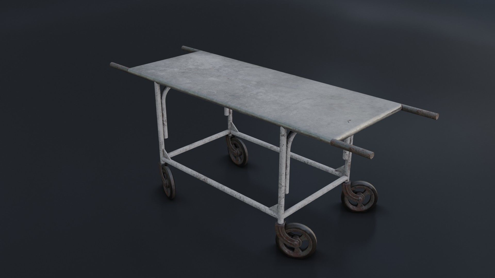Old Dirty Body Trolley Low-poly 3D model_26