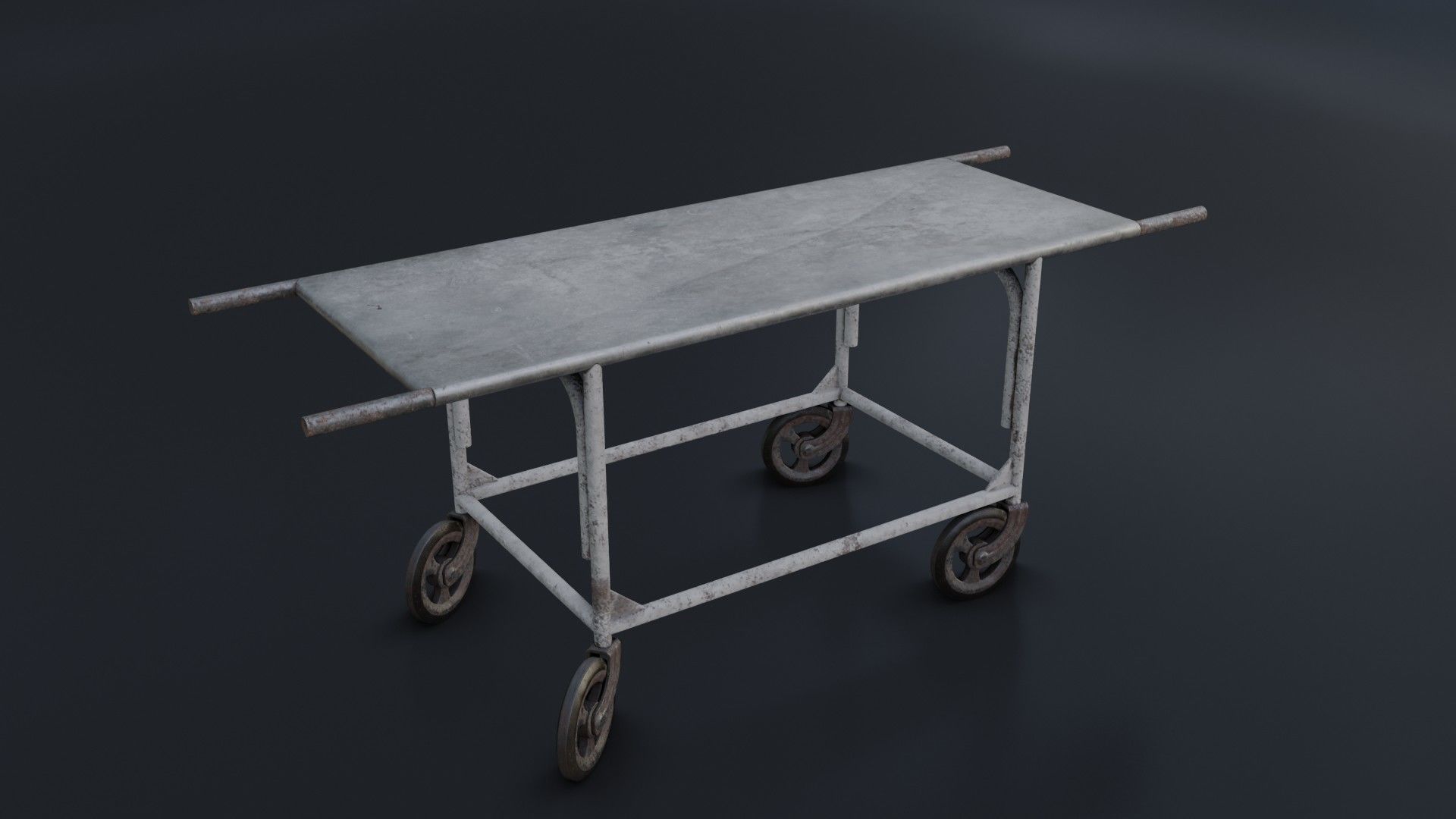 Old Dirty Body Trolley Low-poly 3D model_1