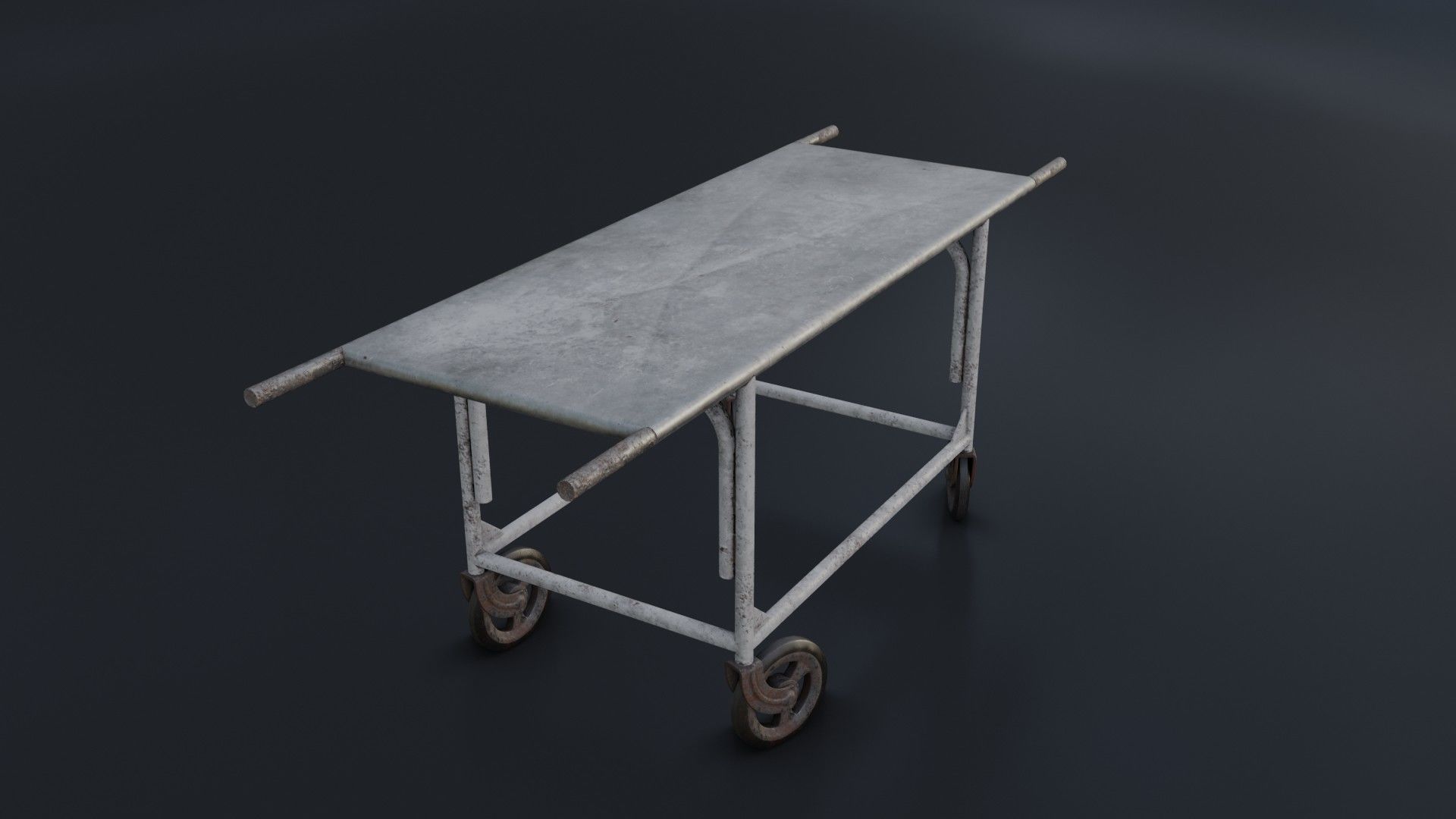 Old Dirty Body Trolley Low-poly 3D model_16