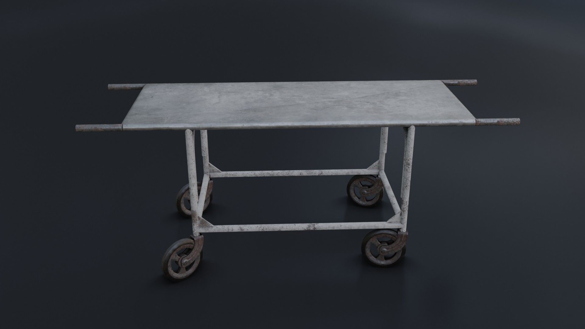 Old Dirty Body Trolley Low-poly 3D model_4