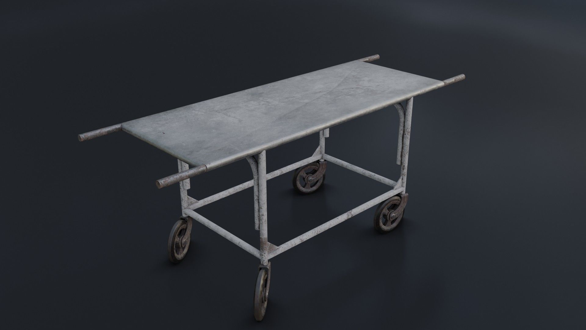 Old Dirty Body Trolley Low-poly 3D model_35