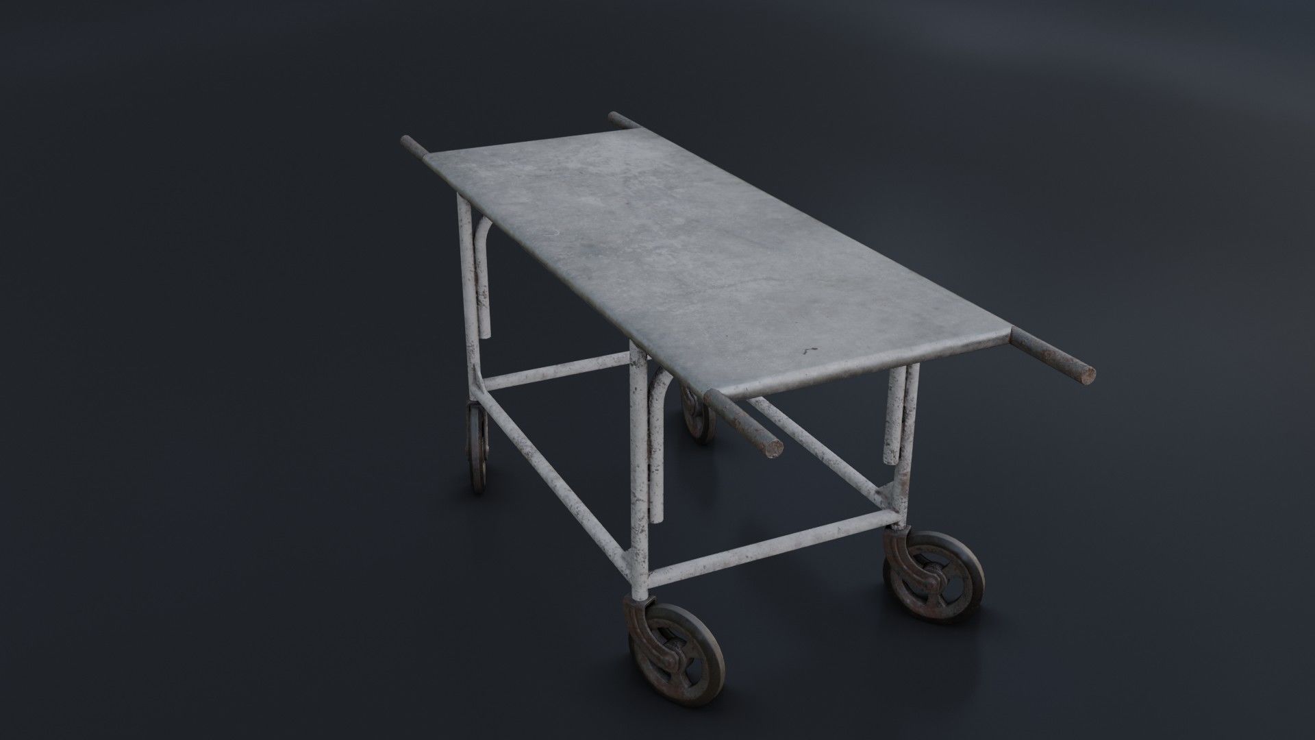 Old Dirty Body Trolley Low-poly 3D model_28