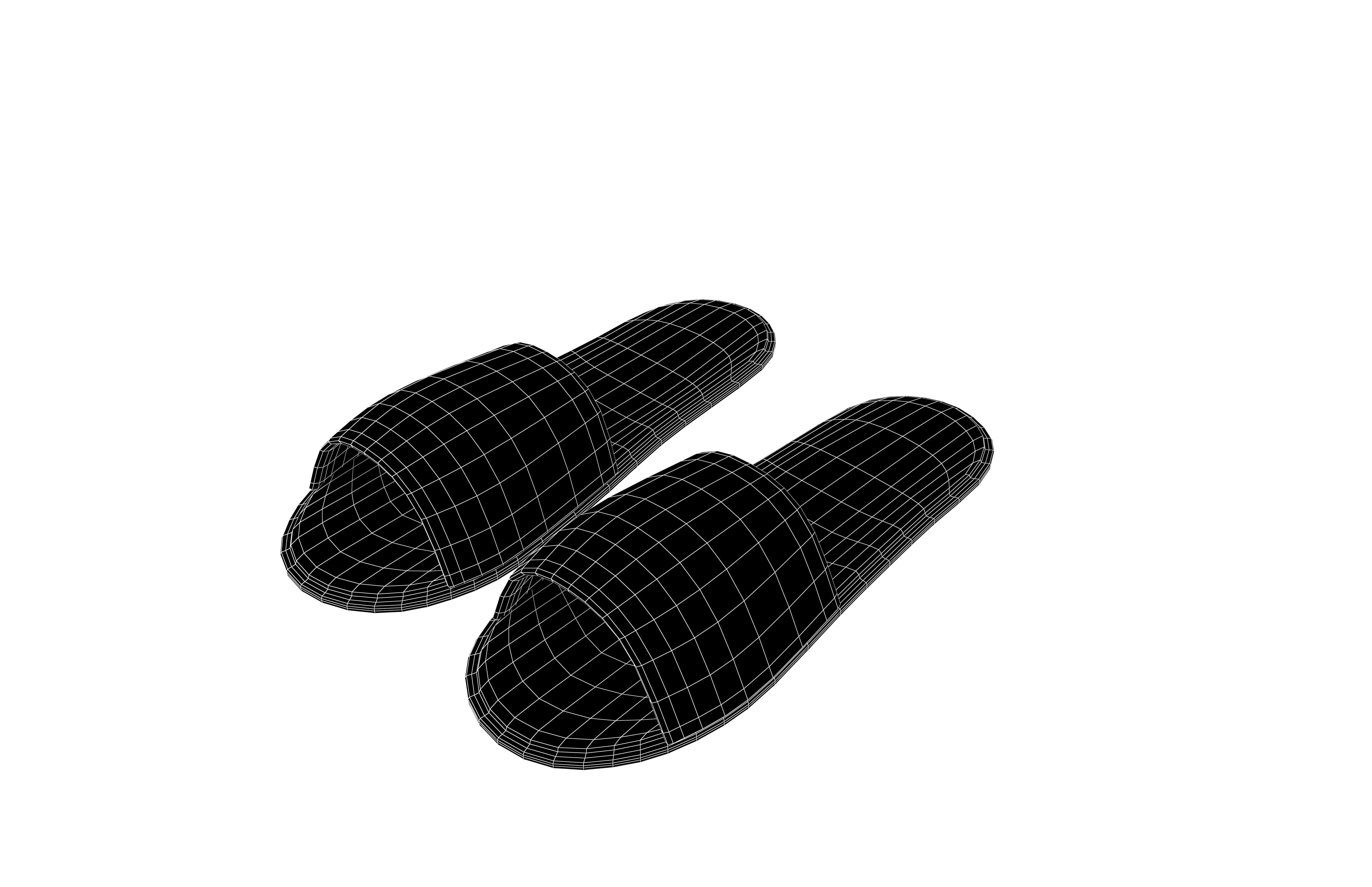 Disposable Slippers v1 003 Low-poly 3D model_4